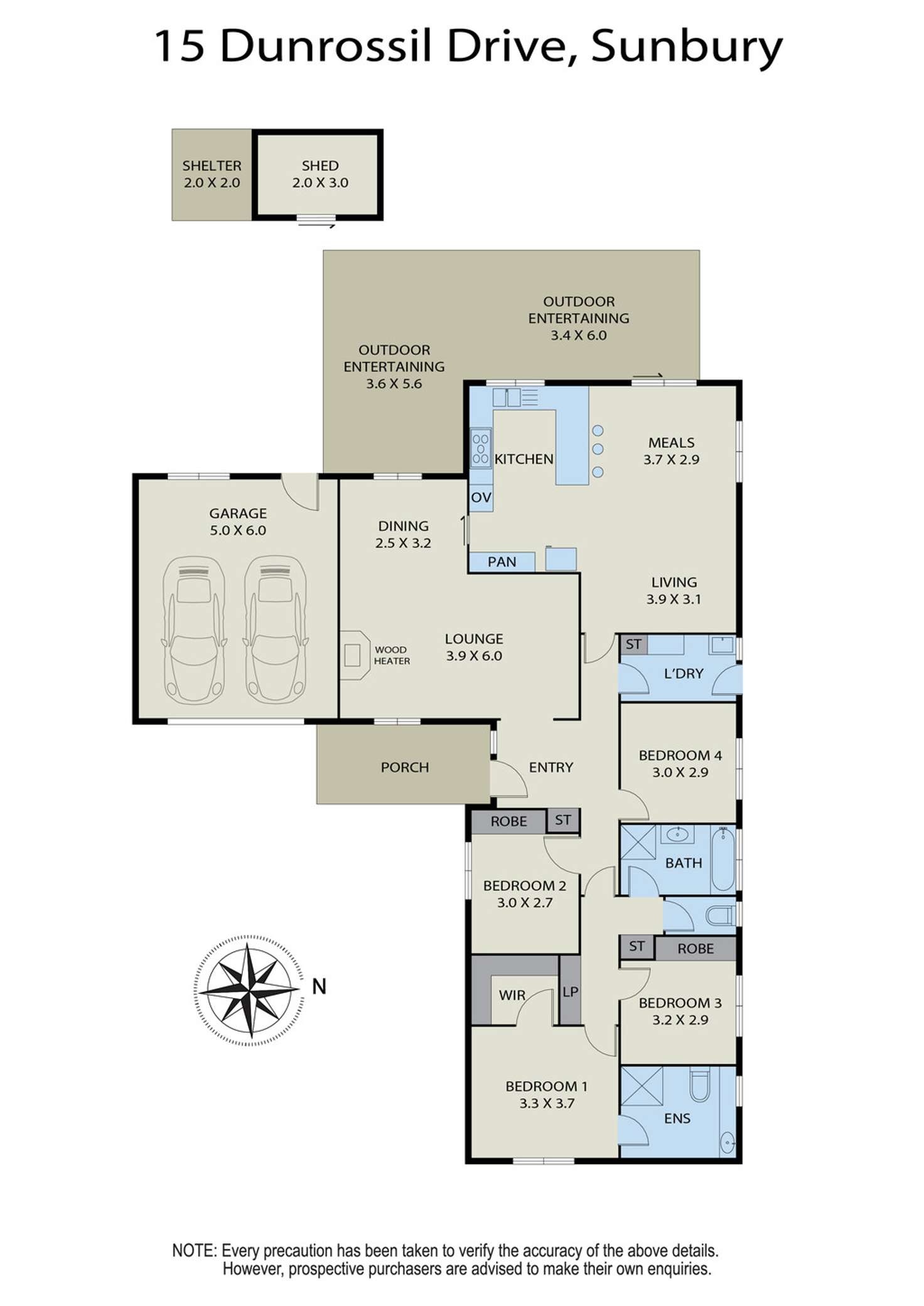 Floorplan of Homely house listing, 15 Dunrossil Drive, Sunbury VIC 3429