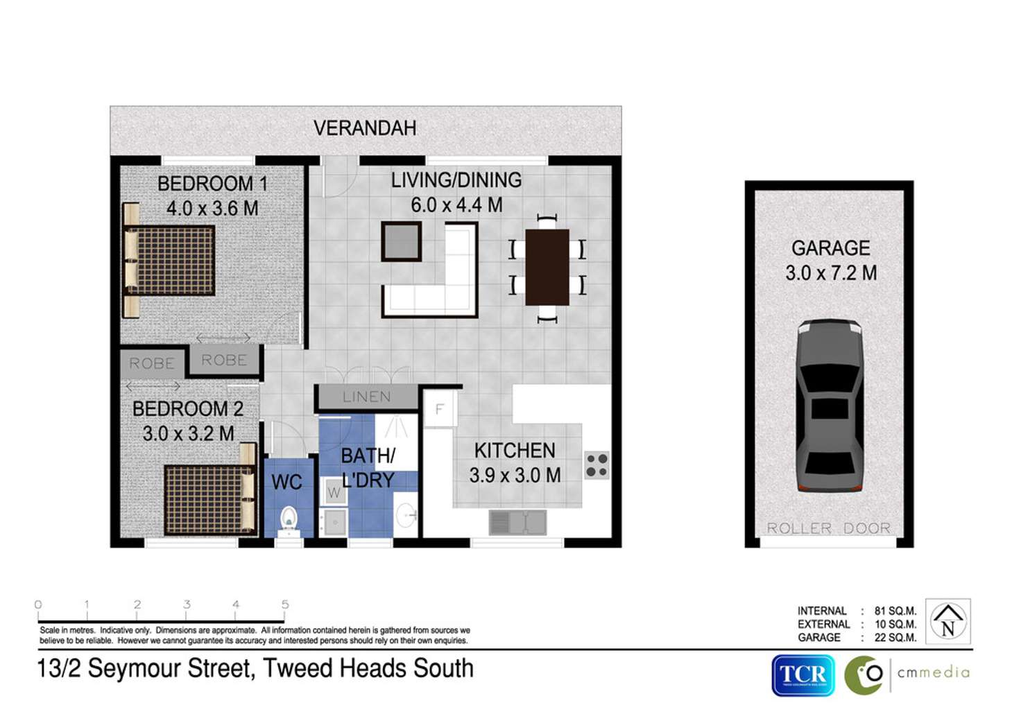 Floorplan of Homely unit listing, 13/2 Seymour Street, Tweed Heads South NSW 2486