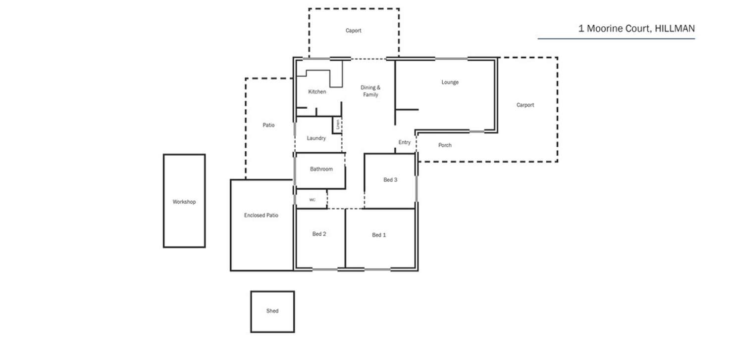 Floorplan of Homely house listing, 1 Moorine Court, Hillman WA 6168