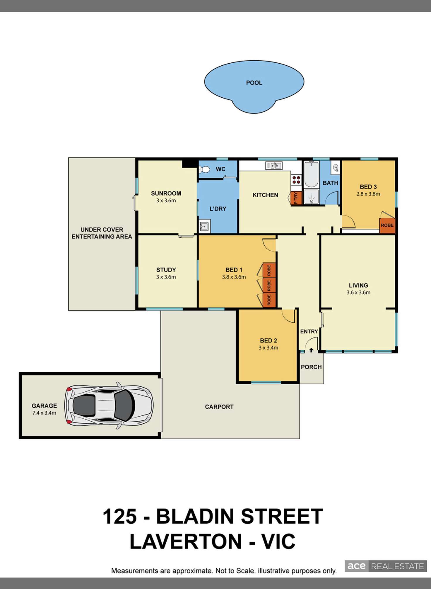 Floorplan of Homely house listing, 125 Bladin Street, Laverton VIC 3028
