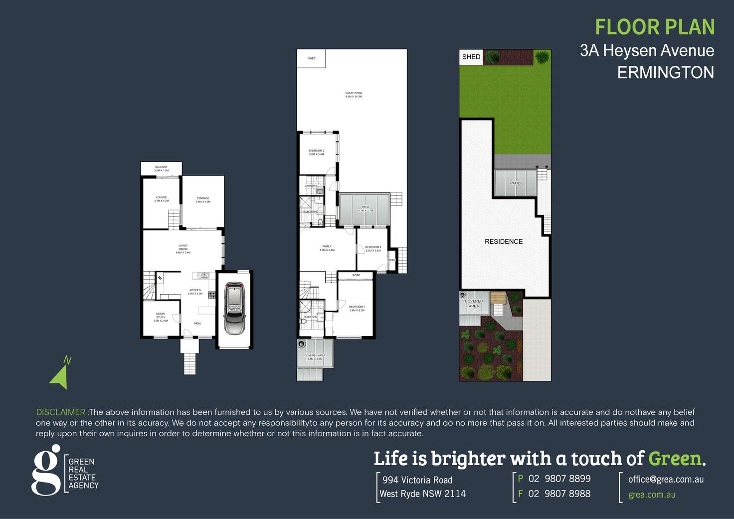 Floorplan of Homely semiDetached listing, 3A Heysen Avenue, Ermington NSW 2115