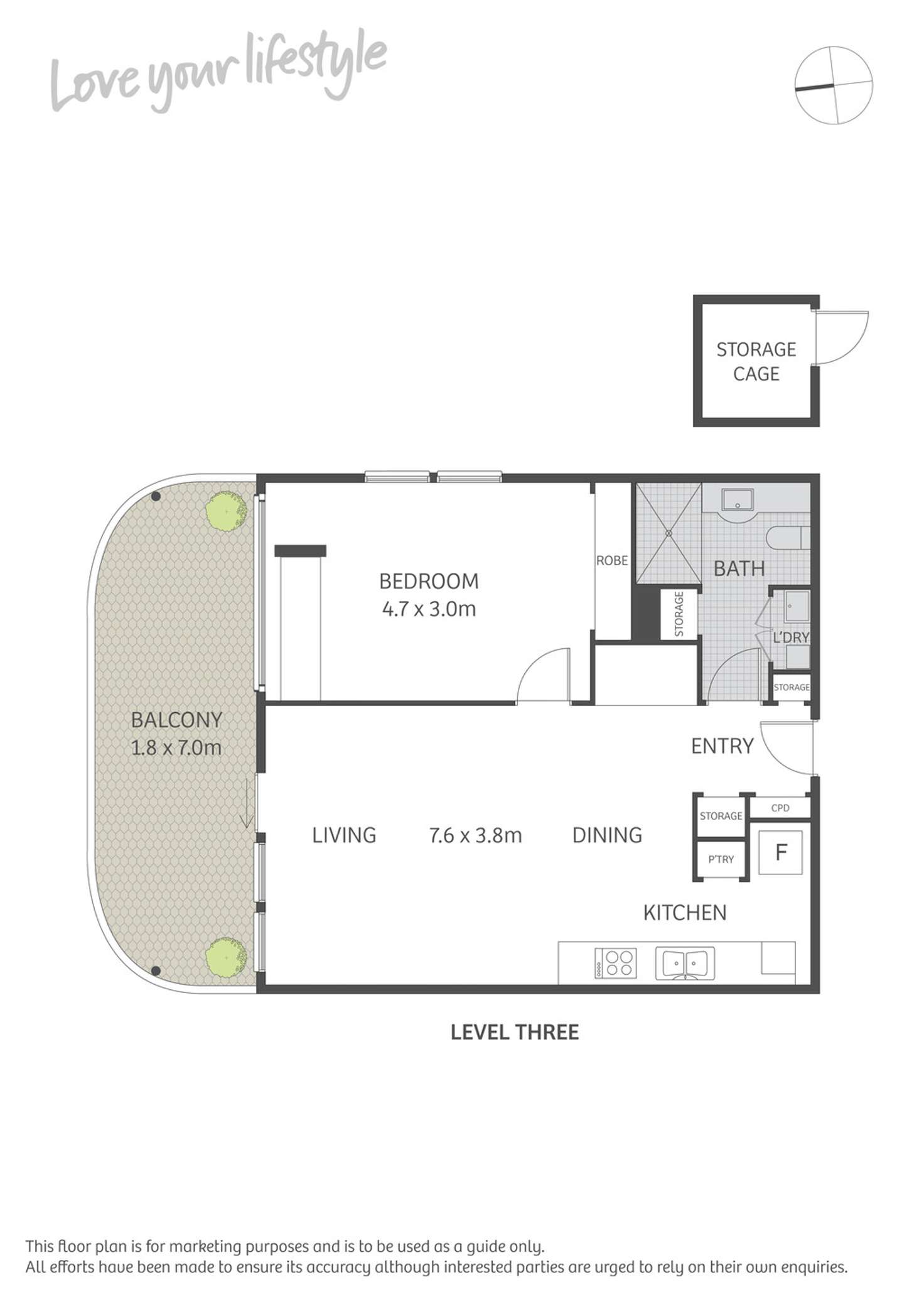 Floorplan of Homely apartment listing, C303/72 Macdonald Street, Erskineville NSW 2043