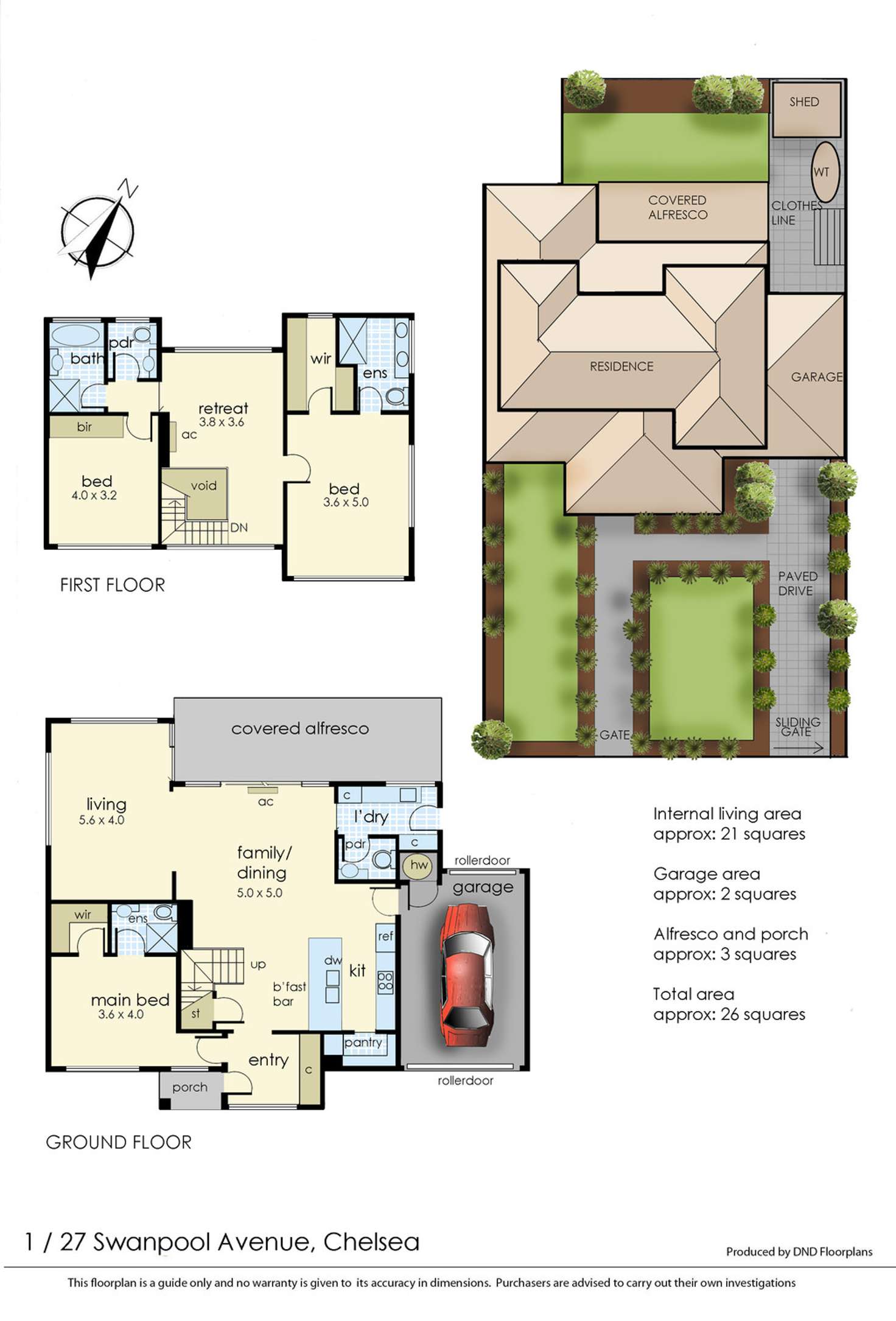 Floorplan of Homely townhouse listing, 1/27 Swanpool Avenue, Chelsea VIC 3196