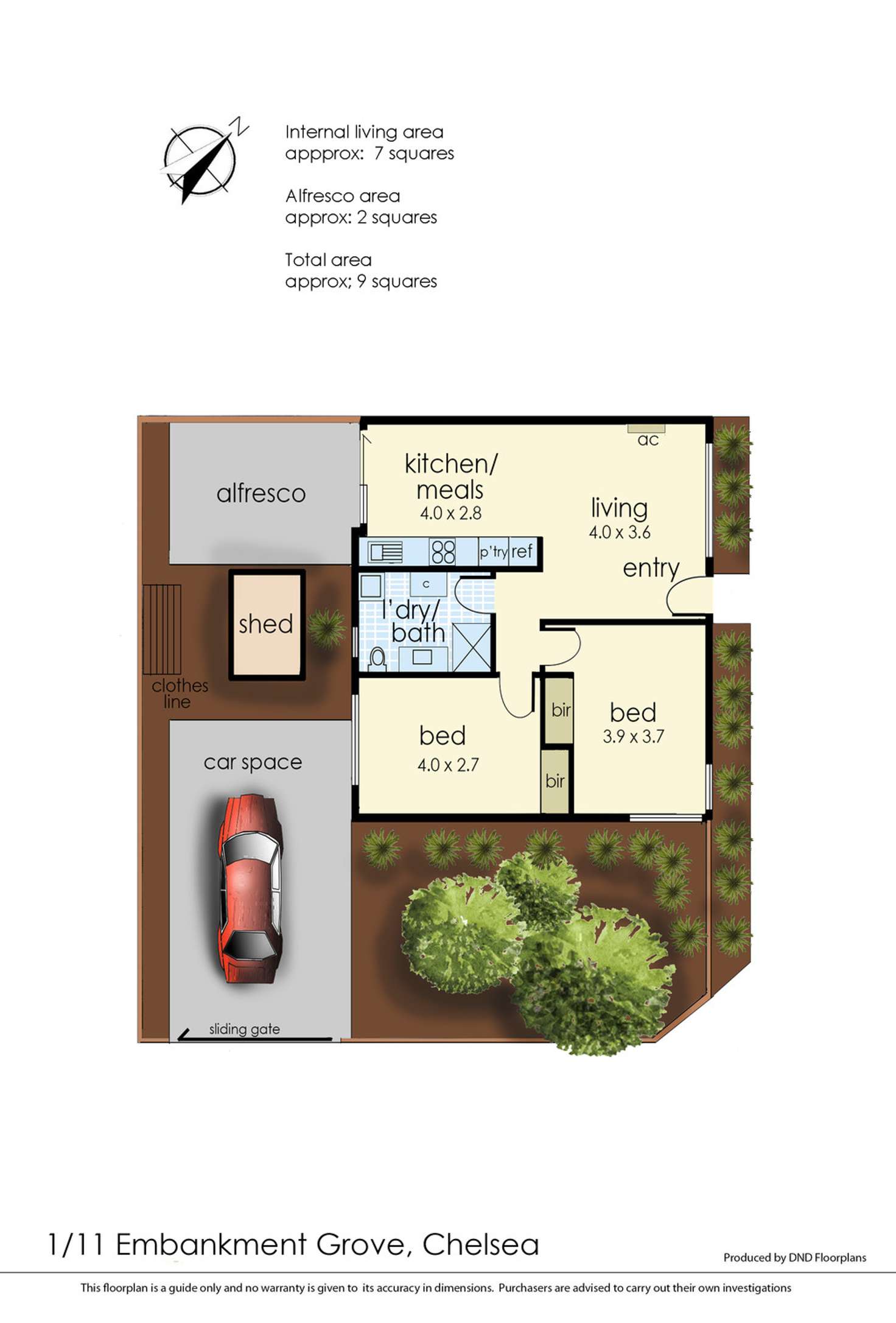 Floorplan of Homely townhouse listing, 1/11 Embankment Grove, Chelsea VIC 3196