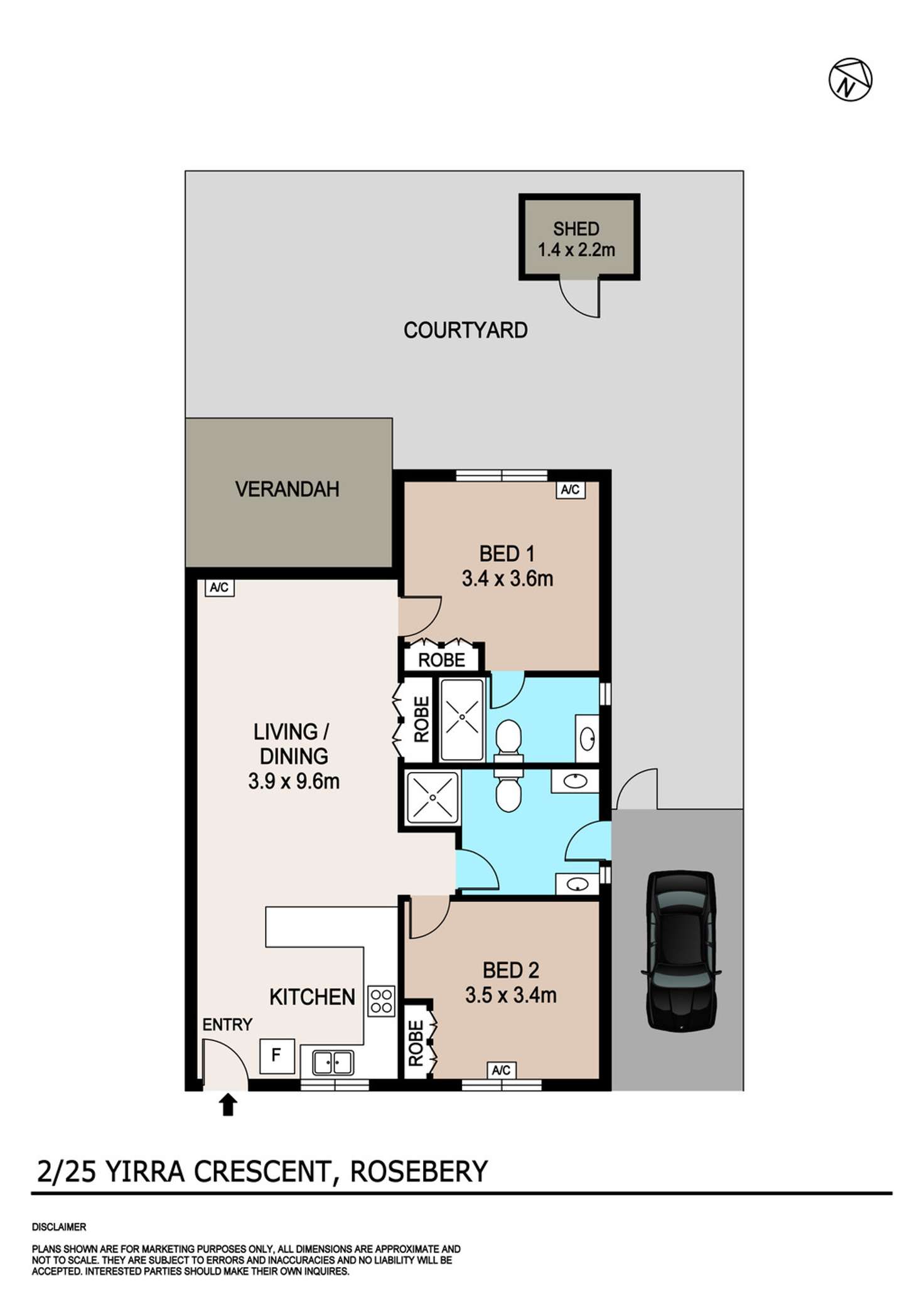 Floorplan of Homely unit listing, 2/25 Yirra Crescent, Rosebery NT 832
