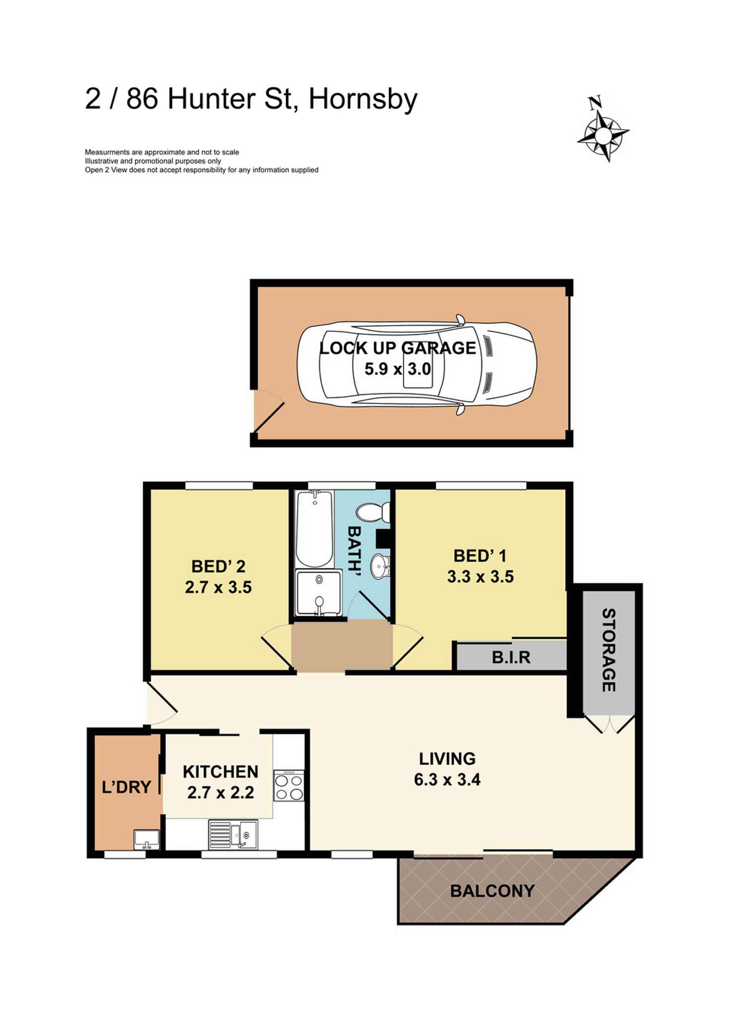 Floorplan of Homely apartment listing, 2/86 Hunter Street, Hornsby NSW 2077