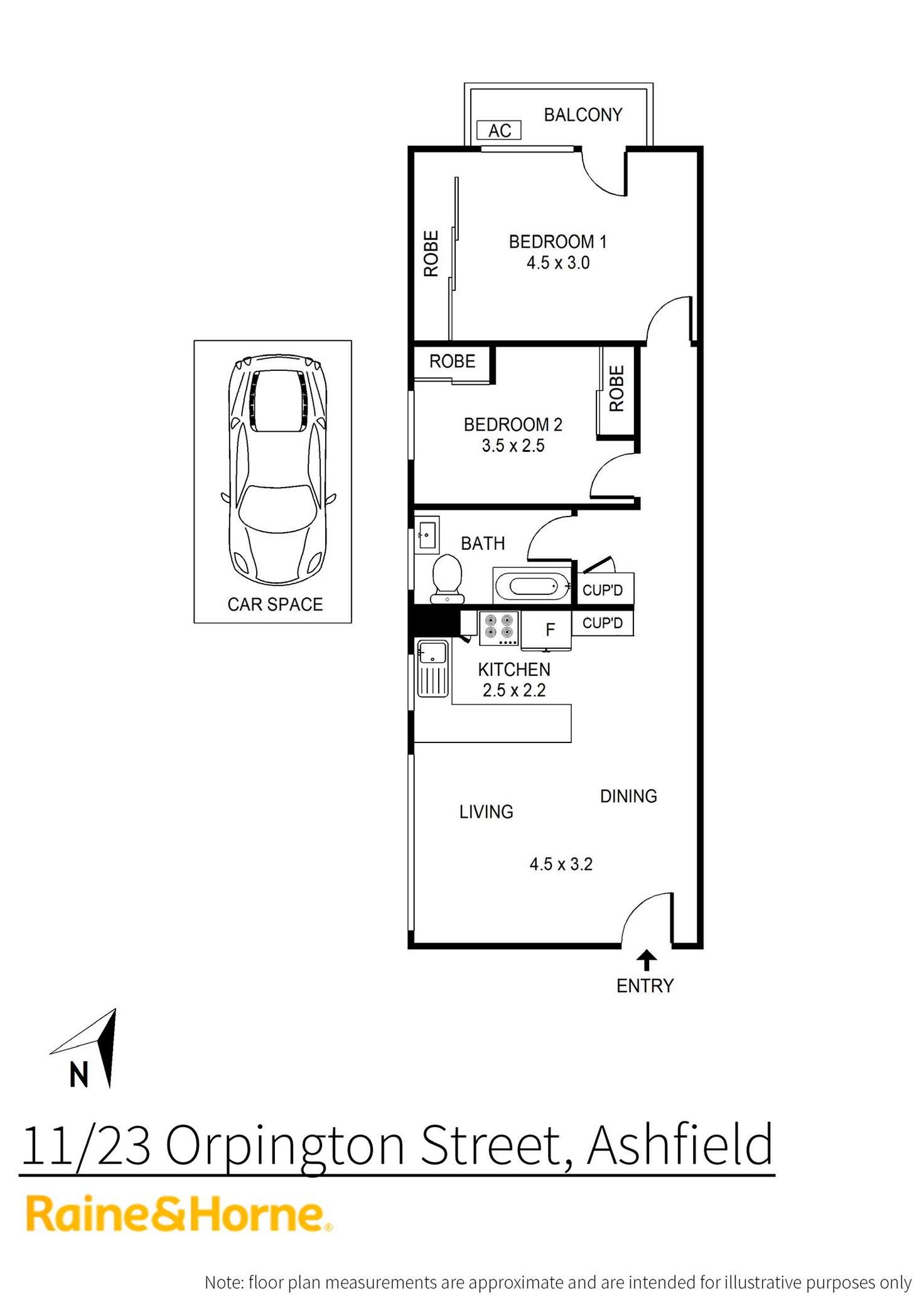 Floorplan of Homely unit listing, 11/23 Orpington Street, Ashfield NSW 2131