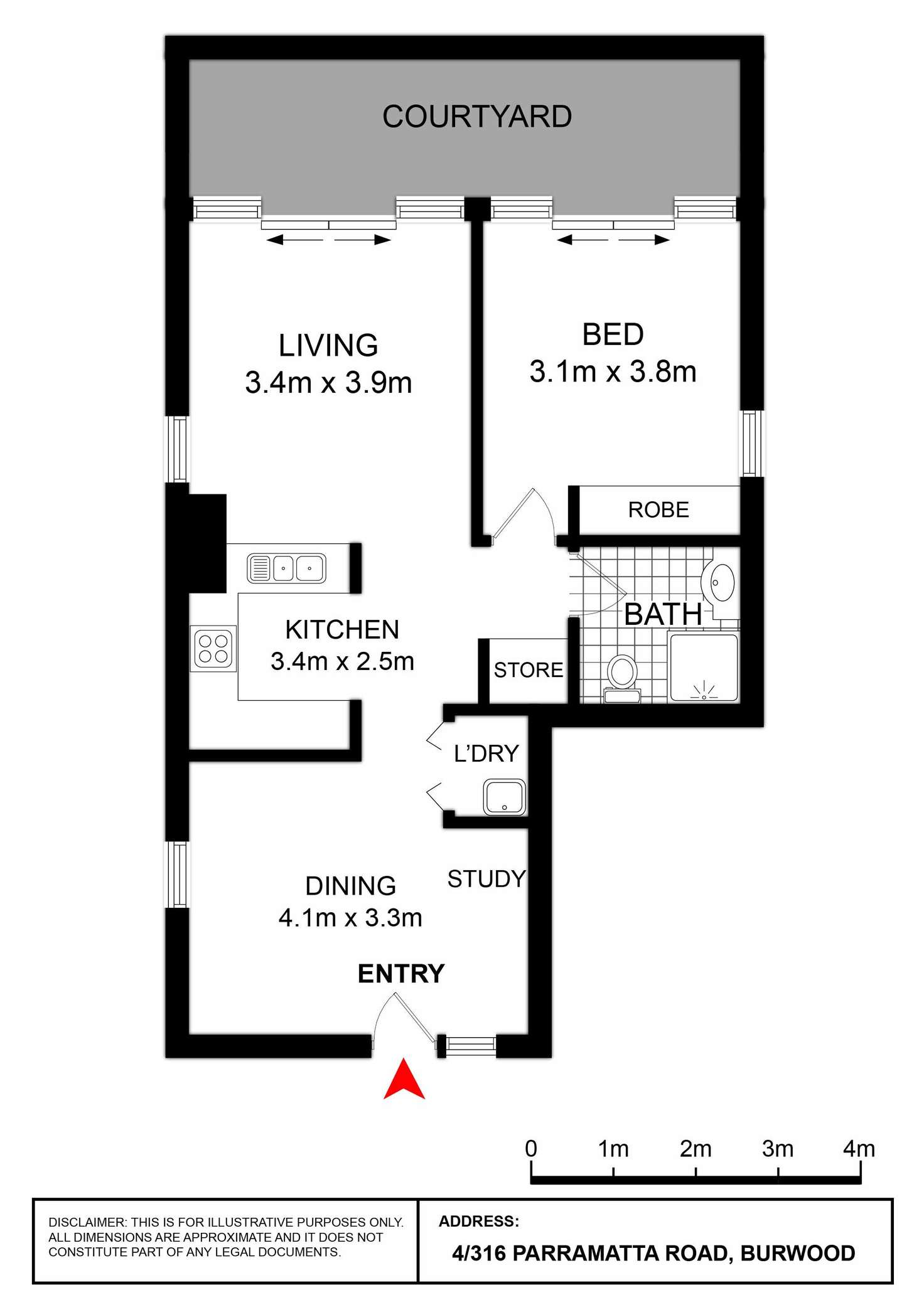Floorplan of Homely apartment listing, 4/316 PARRAMATTA ROAD, Burwood NSW 2134