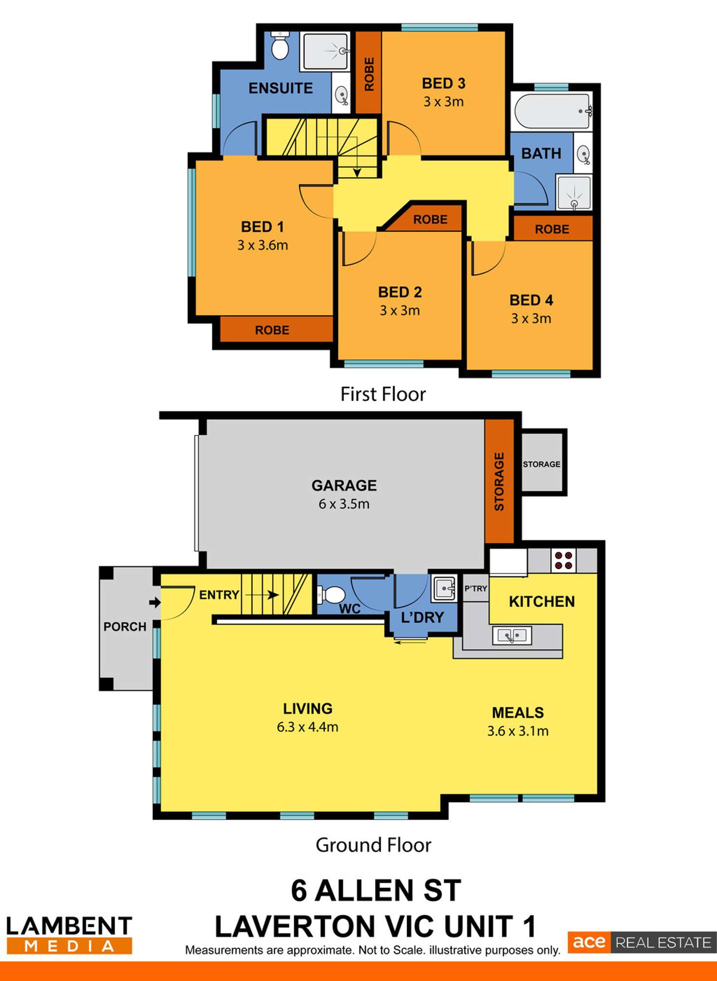 Floorplan of Homely townhouse listing, 1/6 Allen Street, Laverton VIC 3028