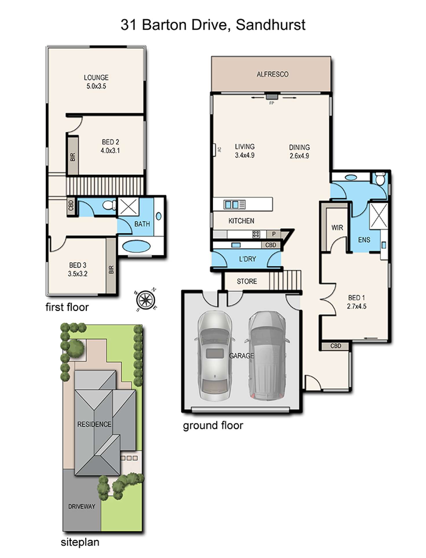 Floorplan of Homely house listing, 31 Barton Drive, Sandhurst VIC 3977