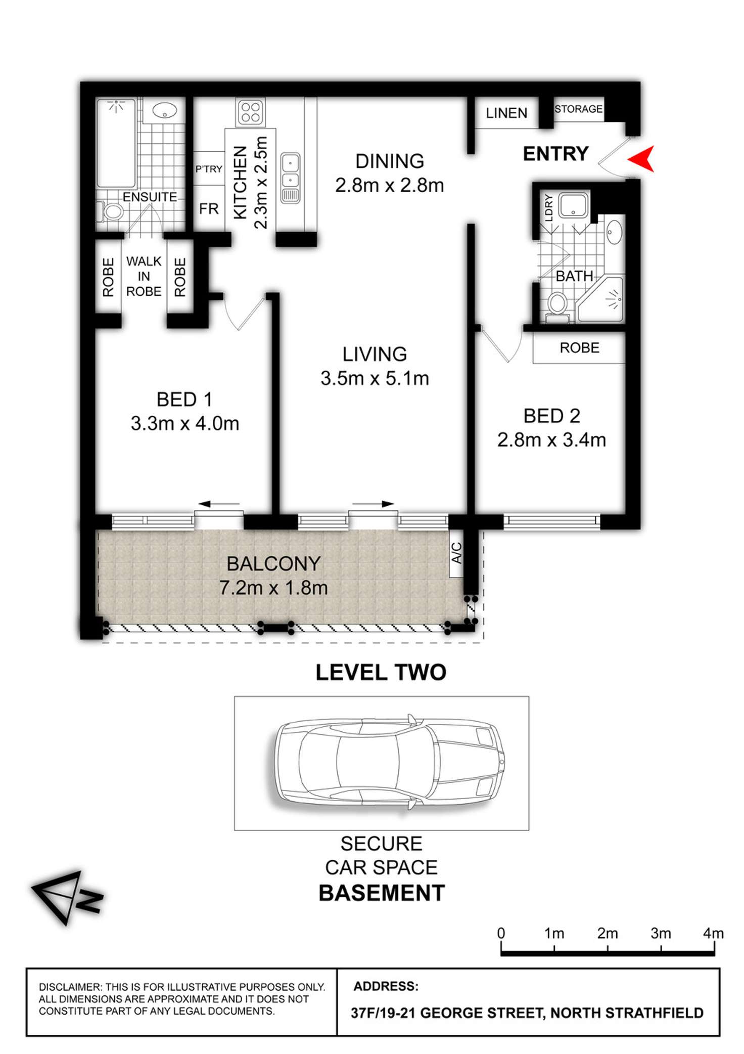 Floorplan of Homely apartment listing, 37F/19-21 George Street, North Strathfield NSW 2137