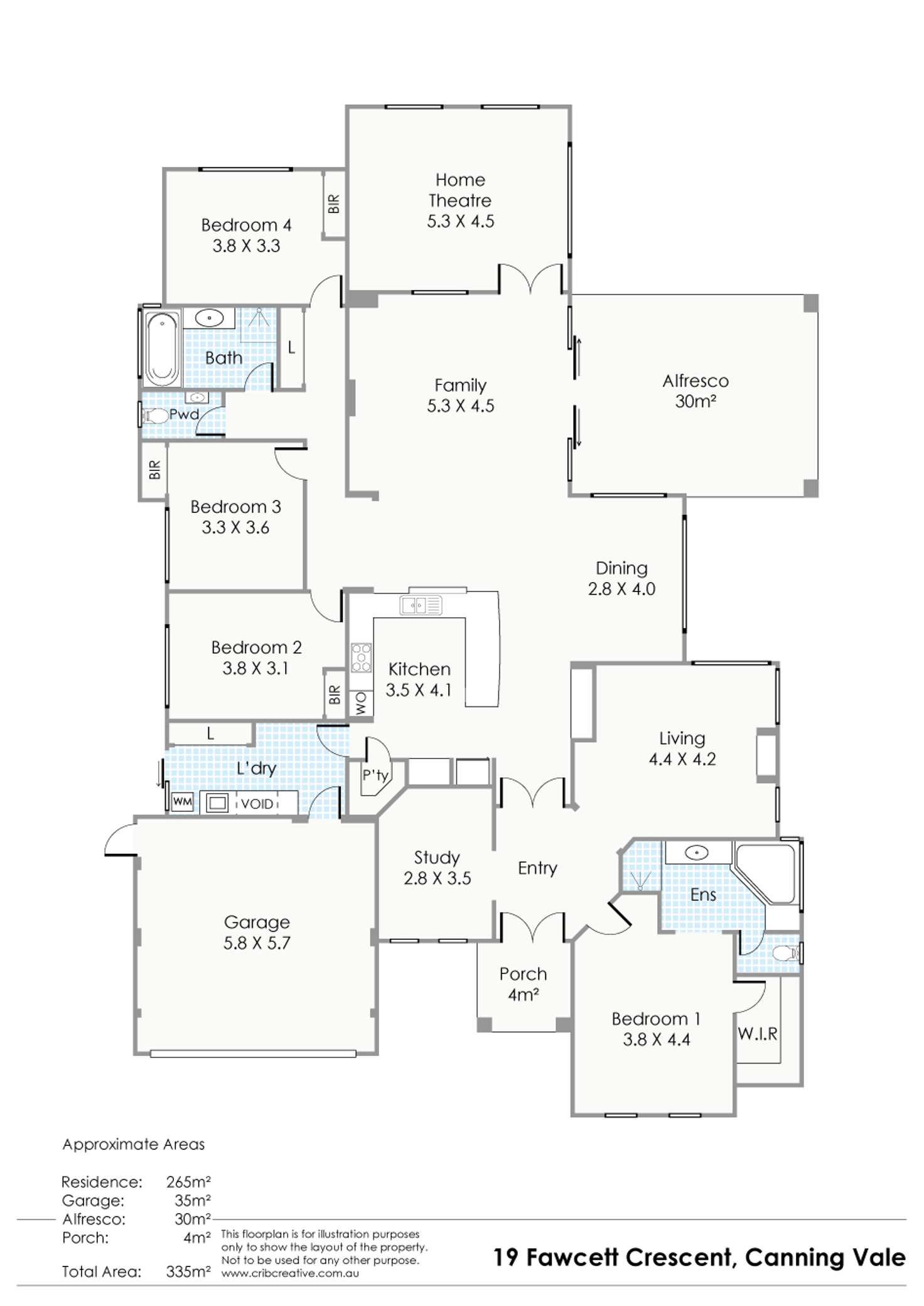 Floorplan of Homely house listing, 19 Fawcett Crescent, Canning Vale WA 6155