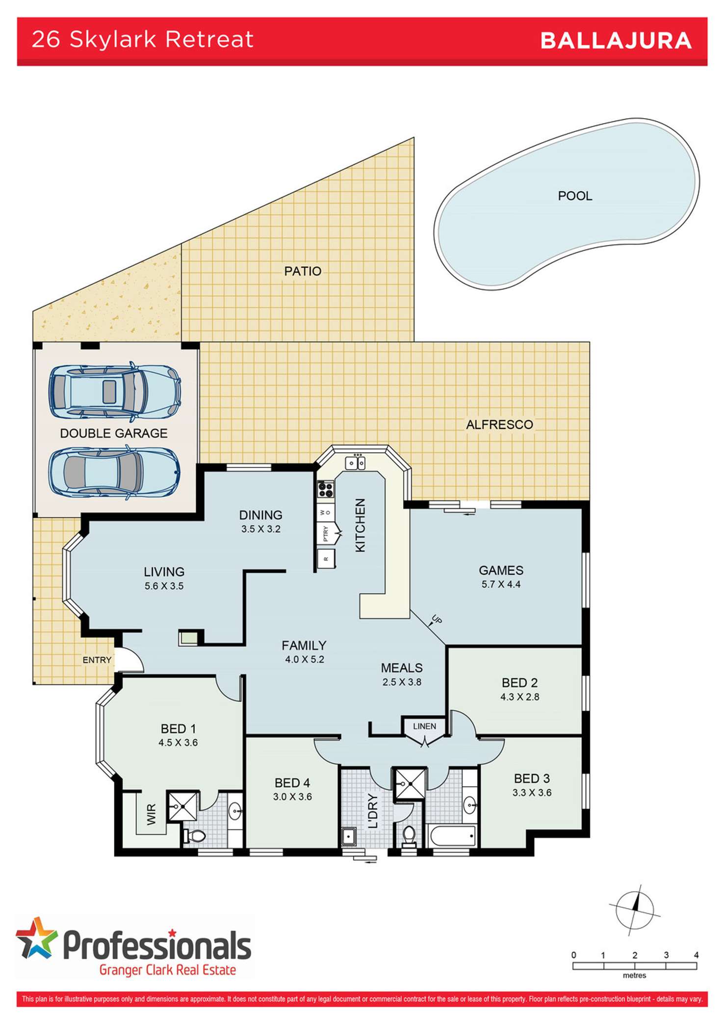 Floorplan of Homely house listing, 26 Skylark Retreat, Ballajura WA 6066