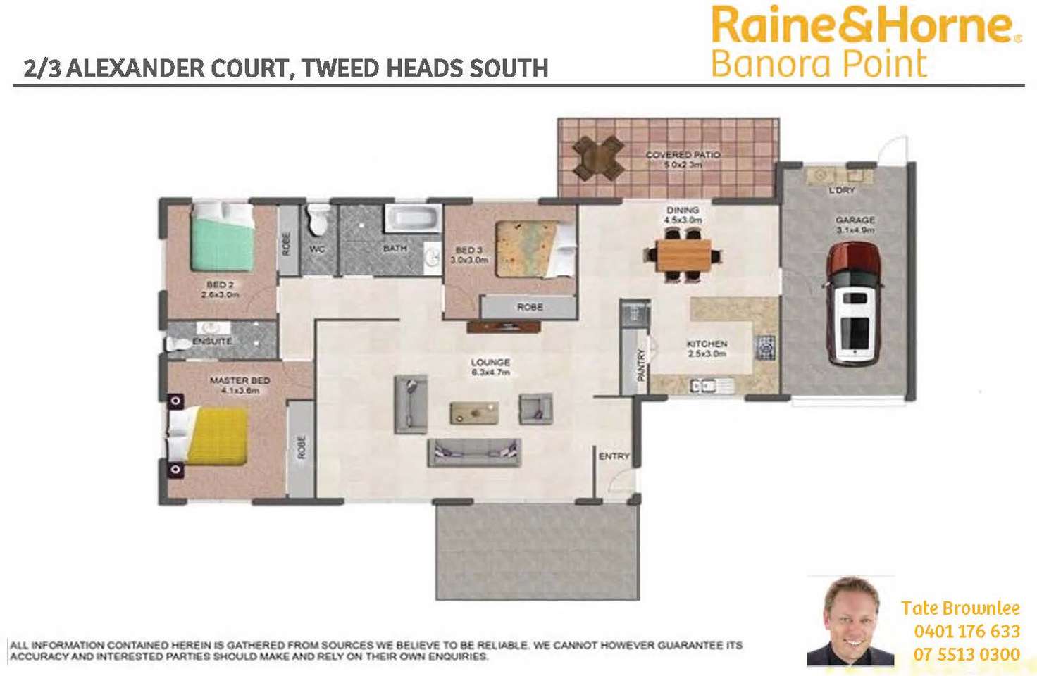 Floorplan of Homely semiDetached listing, 2/3 Alexander Court, Tweed Heads South NSW 2486