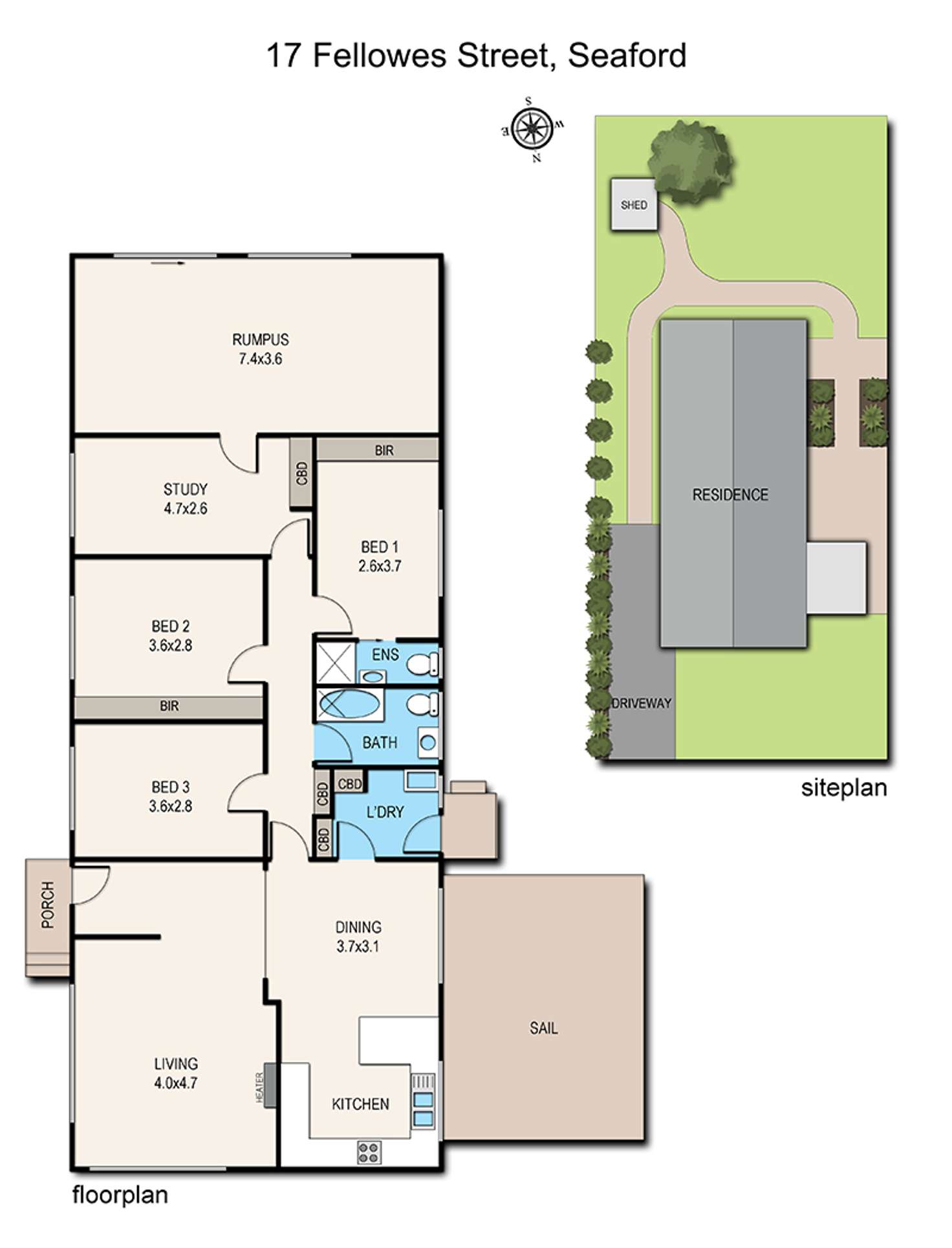 Floorplan of Homely house listing, 17 Fellowes Street, Seaford VIC 3198