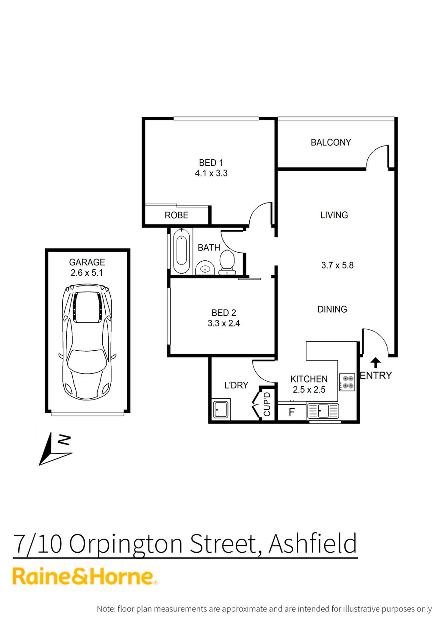 Floorplan of Homely unit listing, 7/10 Orpington Street, Ashfield NSW 2131