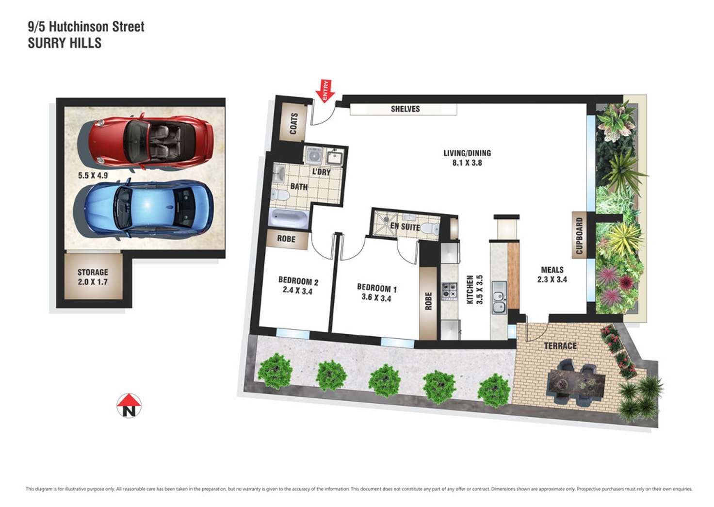Floorplan of Homely apartment listing, 9/5-13 Hutchinson Street, Surry Hills NSW 2010