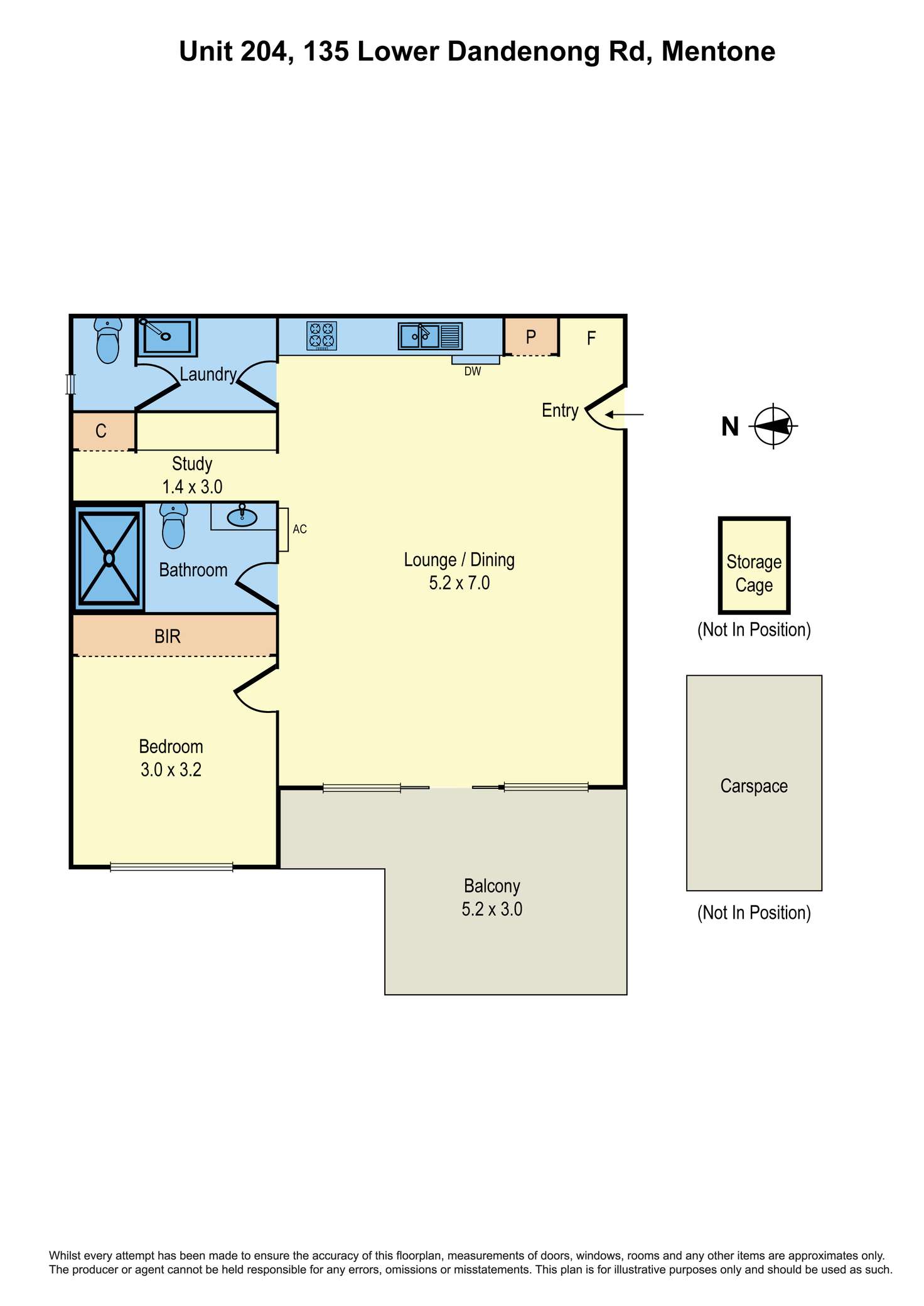 Floorplan of Homely apartment listing, 204/135 Lower Dandenong Road, Mentone VIC 3194