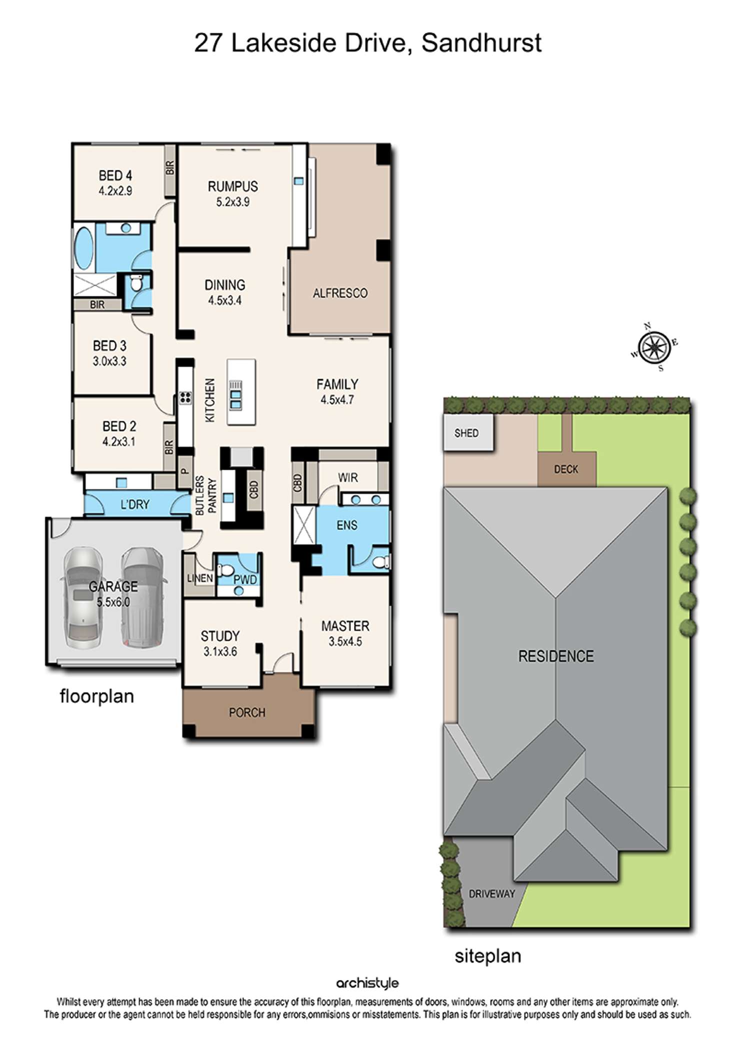 Floorplan of Homely house listing, 27 Lakeside Drive, Sandhurst VIC 3977