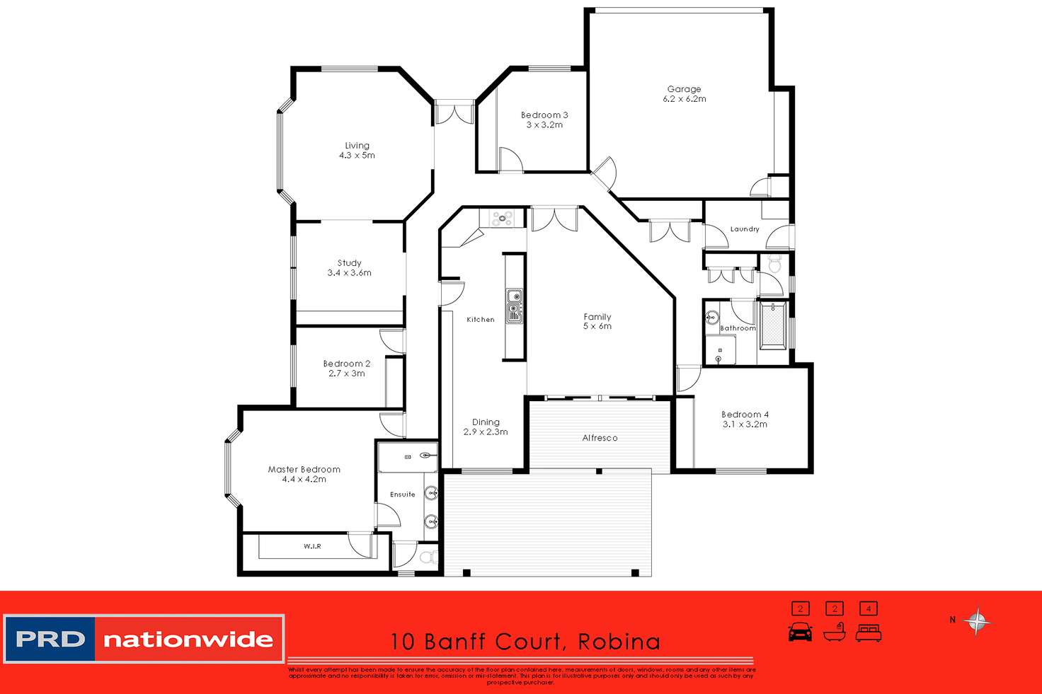 Floorplan of Homely house listing, 10 Banff Court, Robina QLD 4226
