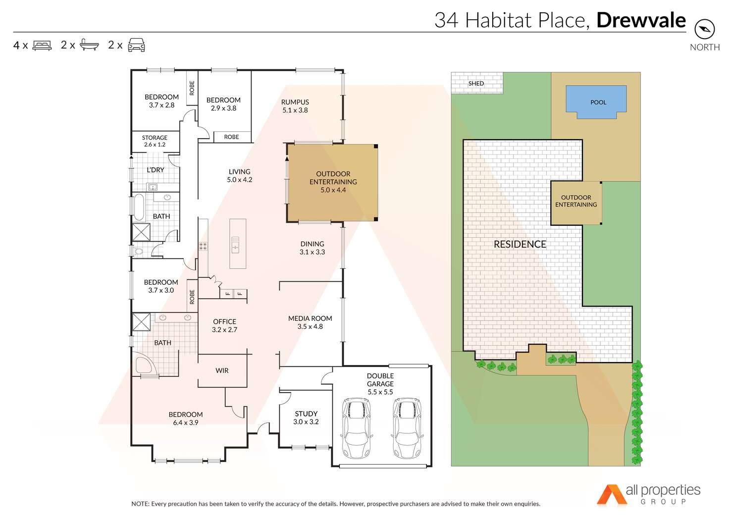 Floorplan of Homely house listing, 34 Habitat Pl, Drewvale QLD 4116