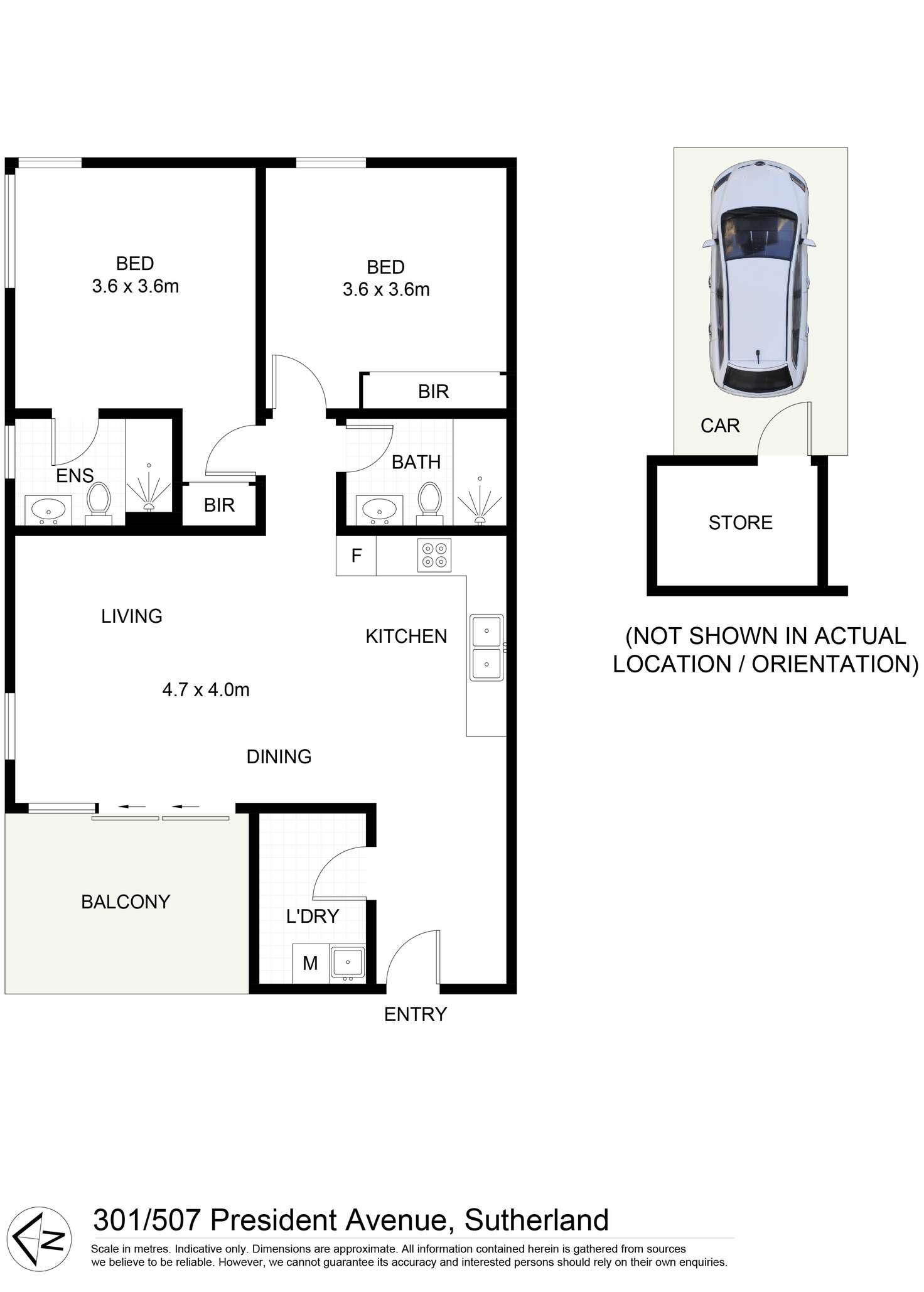 Floorplan of Homely unit listing, 301/507 President Avenue, Sutherland NSW 2232