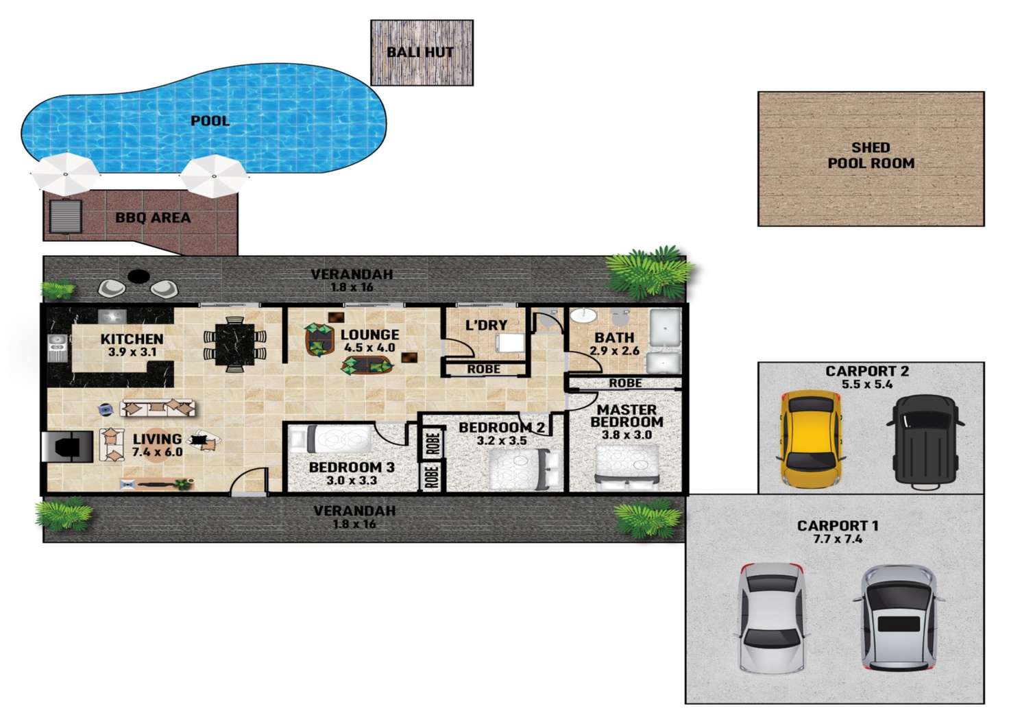 Floorplan of Homely house listing, 38 - 40 Morning Glory Drive, Cooroibah QLD 4565