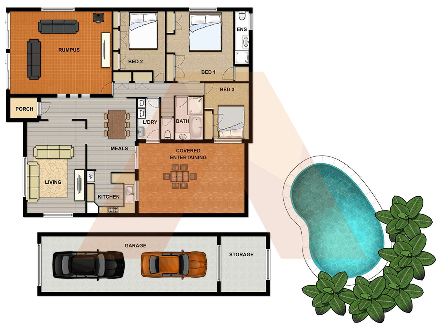 Floorplan of Homely house listing, 45 Jilbard Drive, Springwood QLD 4127