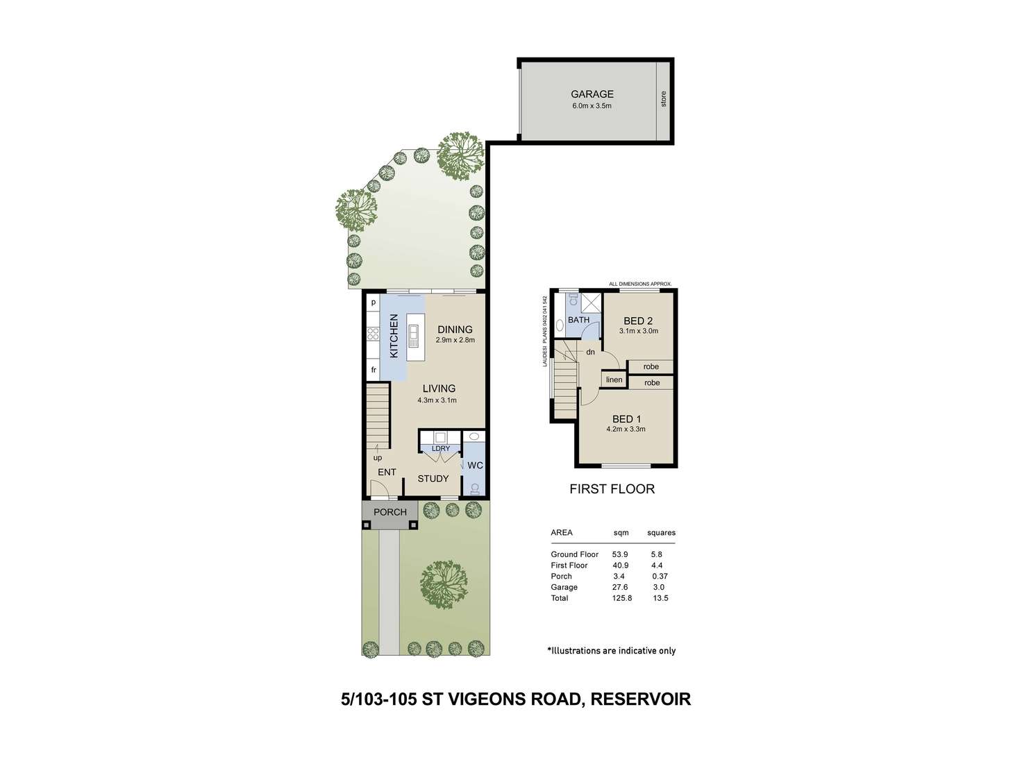 Floorplan of Homely townhouse listing, 5/103-105 St Vigeons Road, Reservoir VIC 3073