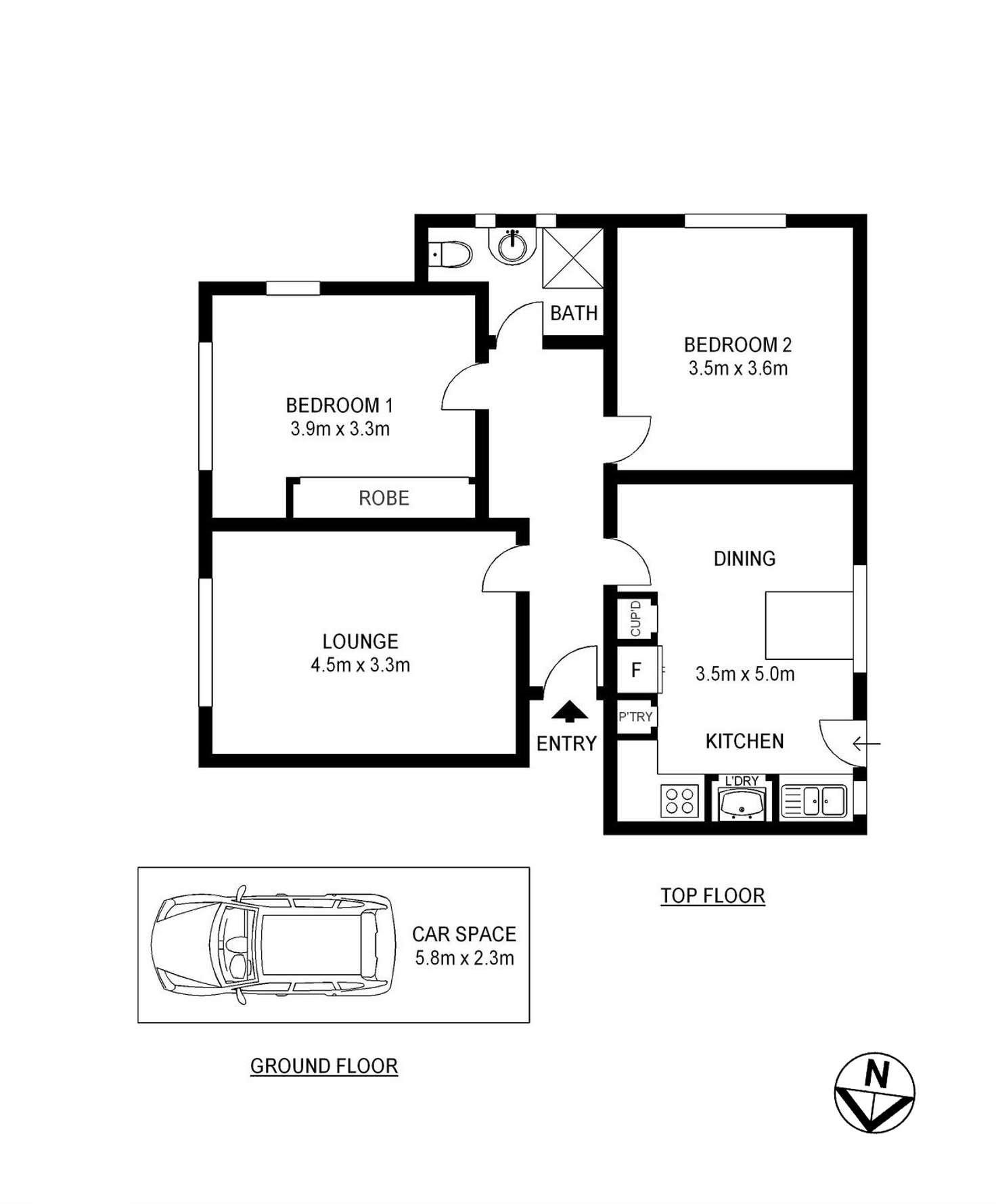 Floorplan of Homely unit listing, 3/101 Milton Street, Ashfield NSW 2131