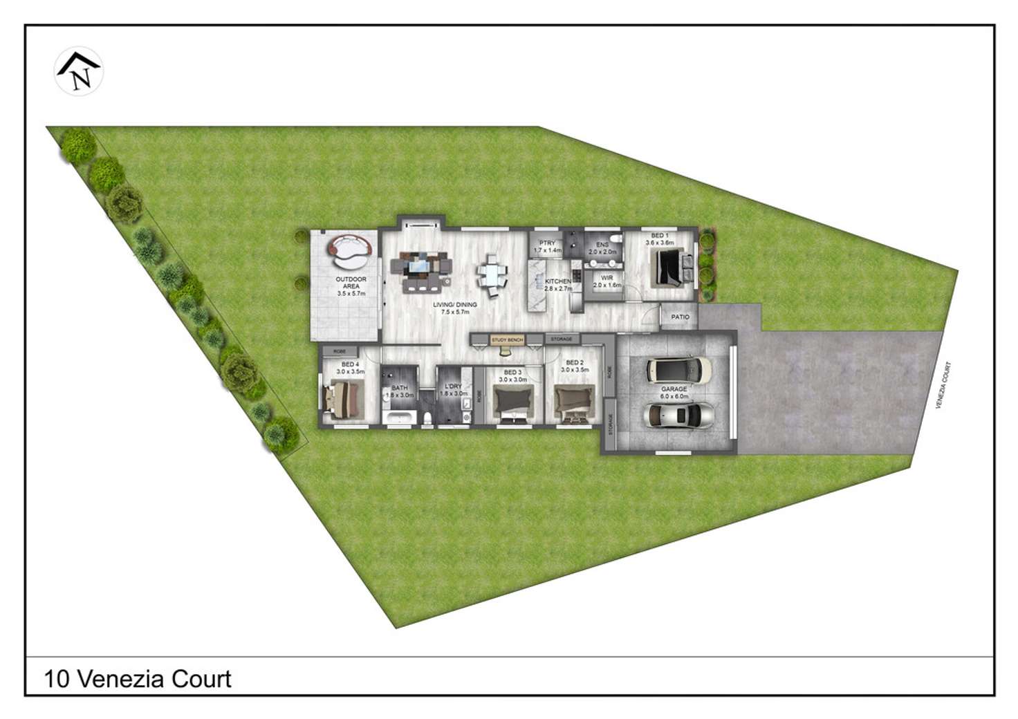 Floorplan of Homely house listing, 10 Venezia Court, Ashfield QLD 4670