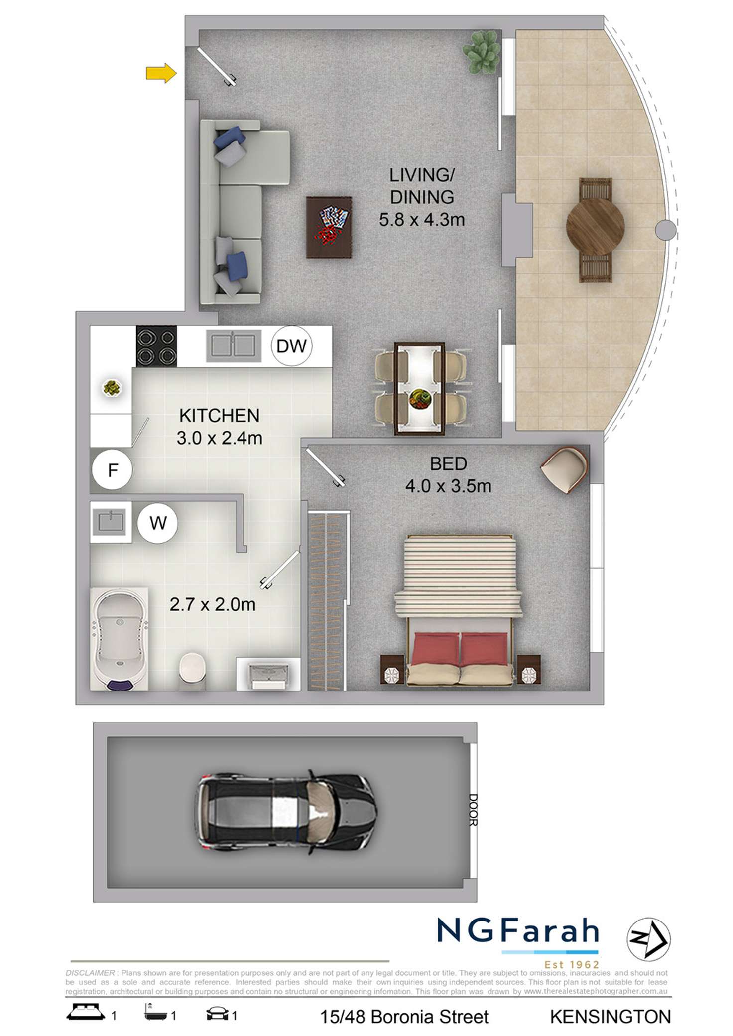 Floorplan of Homely apartment listing, 15/48-50 Boronia Street, Kensington NSW 2033