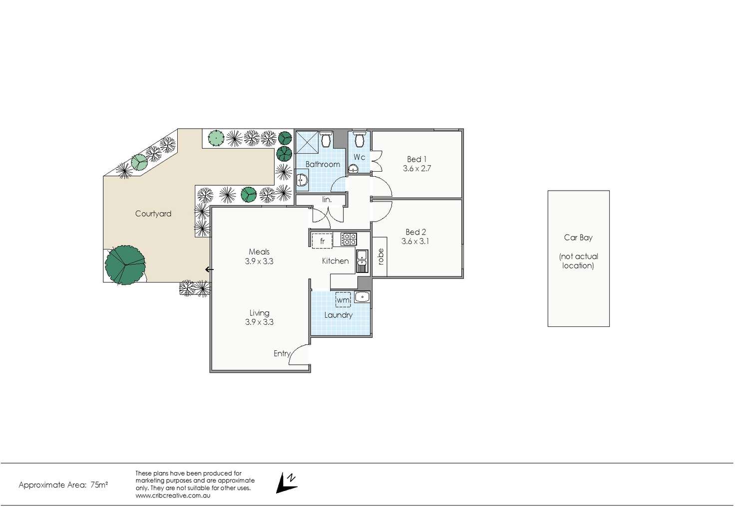 Floorplan of Homely apartment listing, 1a/3 Cullen Street, Shenton Park WA 6008