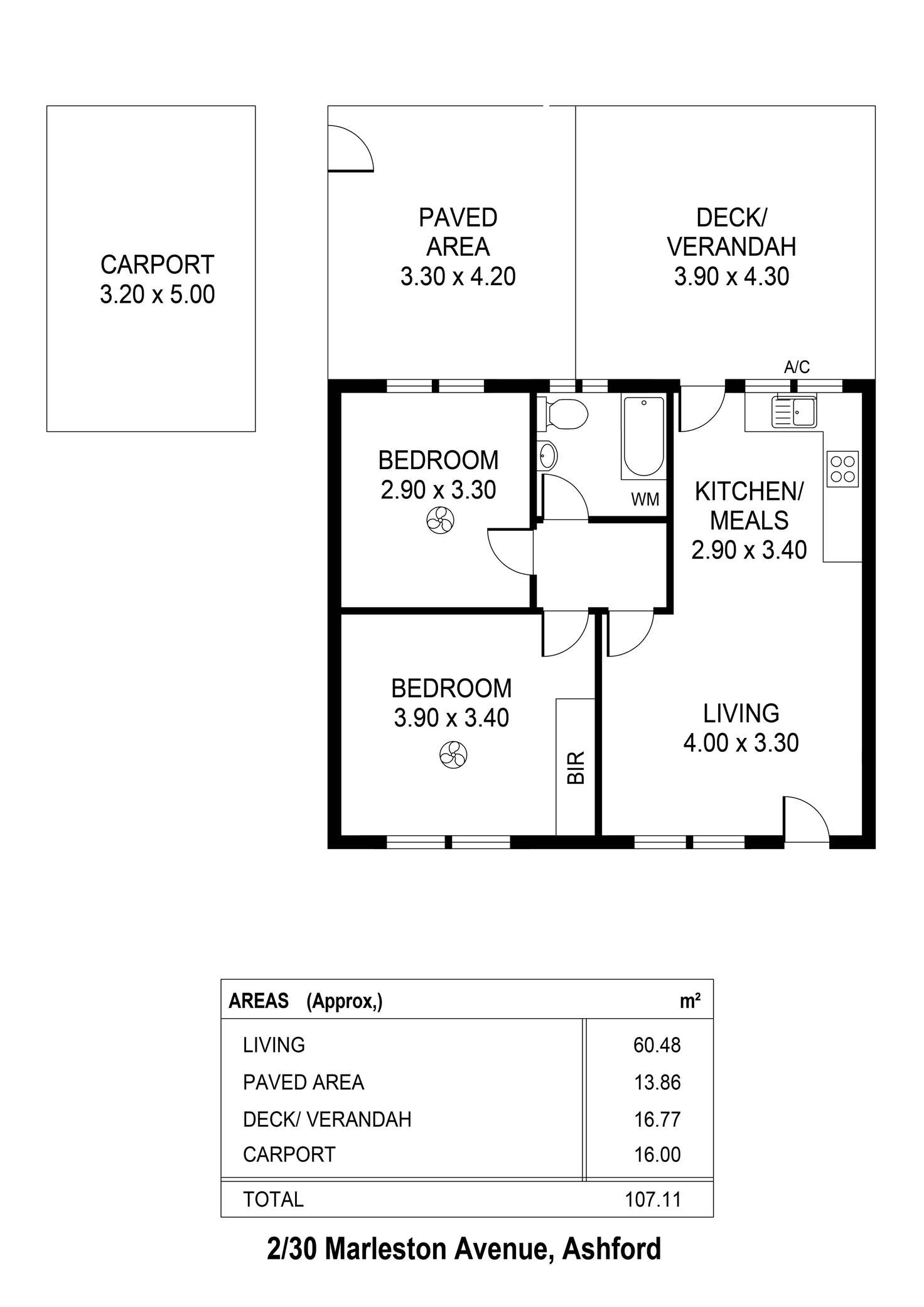 Floorplan of Homely unit listing, 2/30 Marleston Avenue, Ashford SA 5035