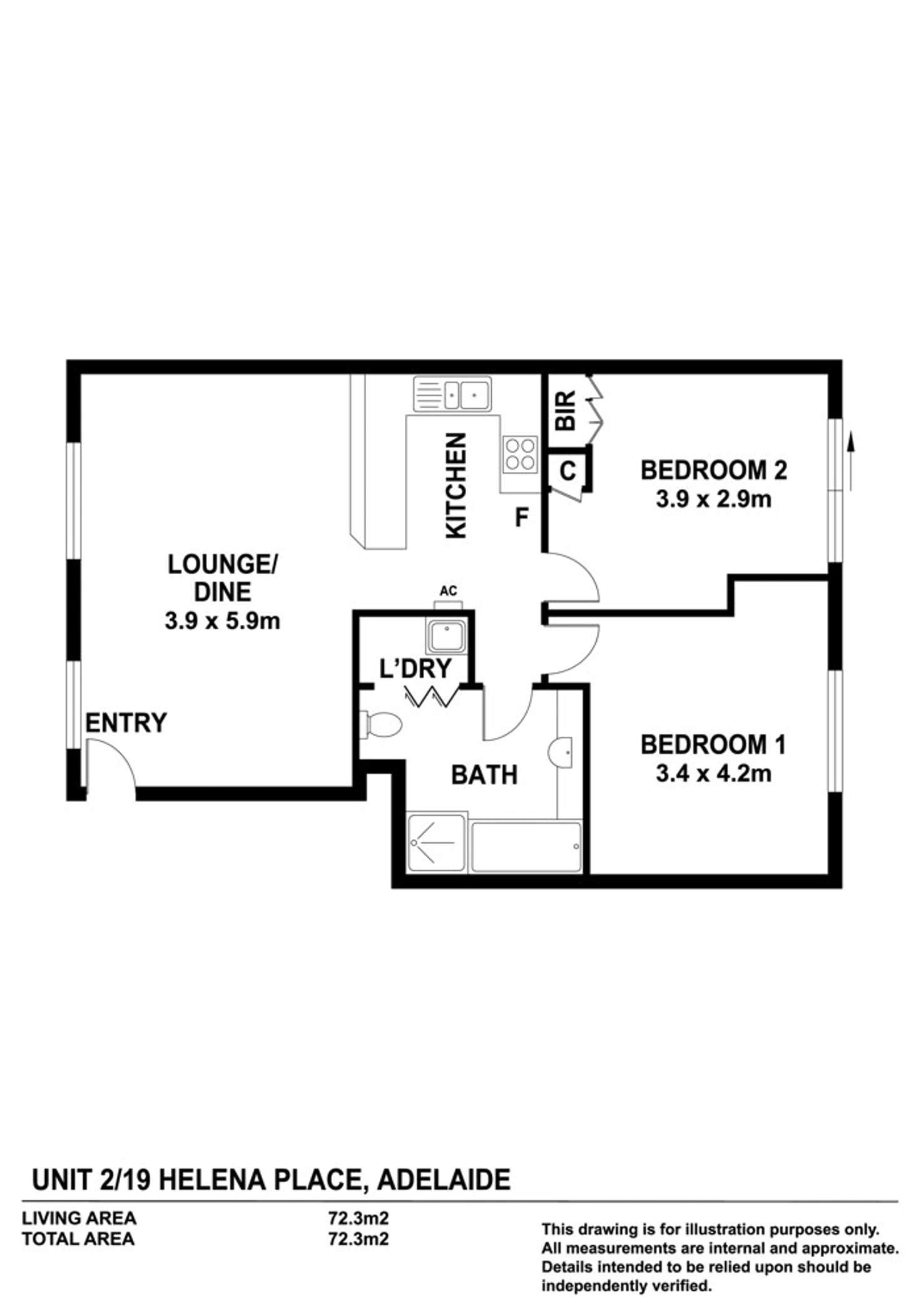 Floorplan of Homely apartment listing, 2/19 St Helena Place, Adelaide SA 5000