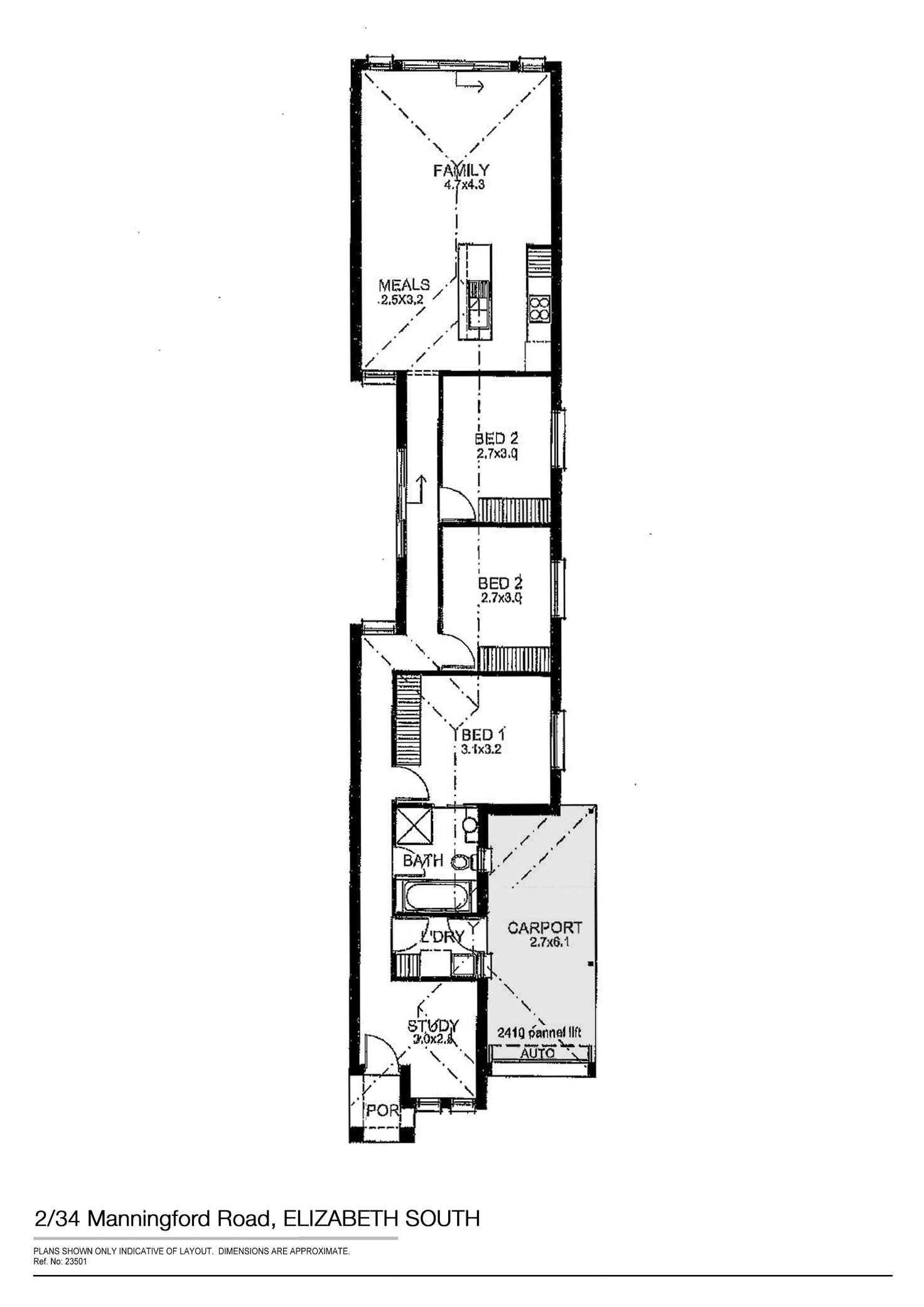 Floorplan of Homely townhouse listing, 2/34 Manningford Road, Elizabeth South SA 5112