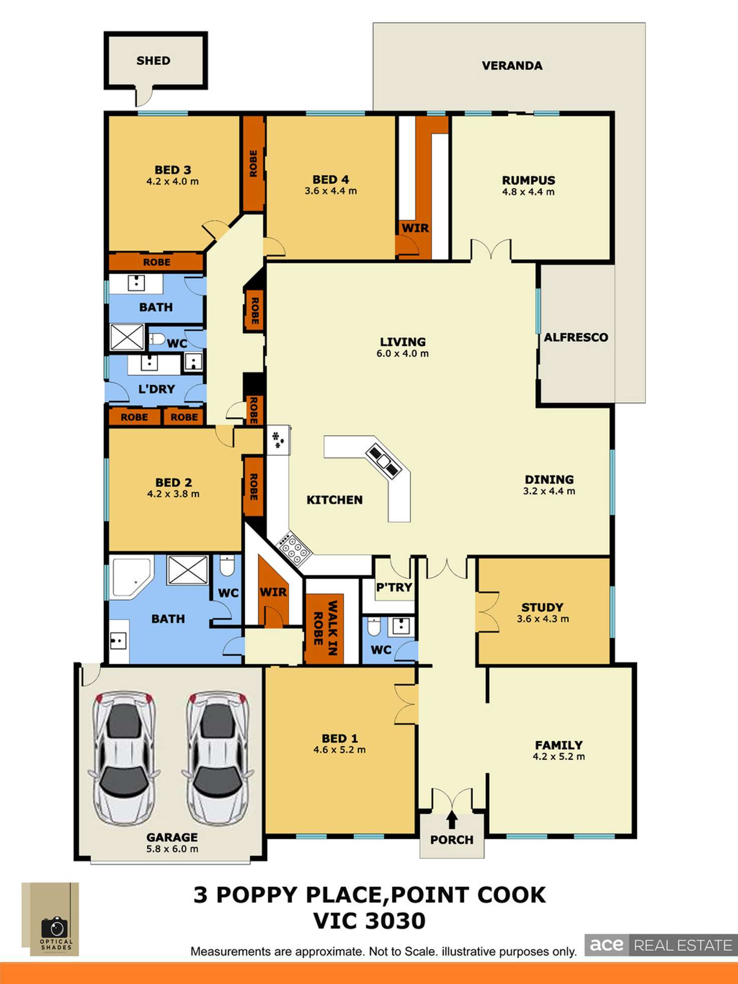Floorplan of Homely house listing, 3 Poppy Place, Point Cook VIC 3030