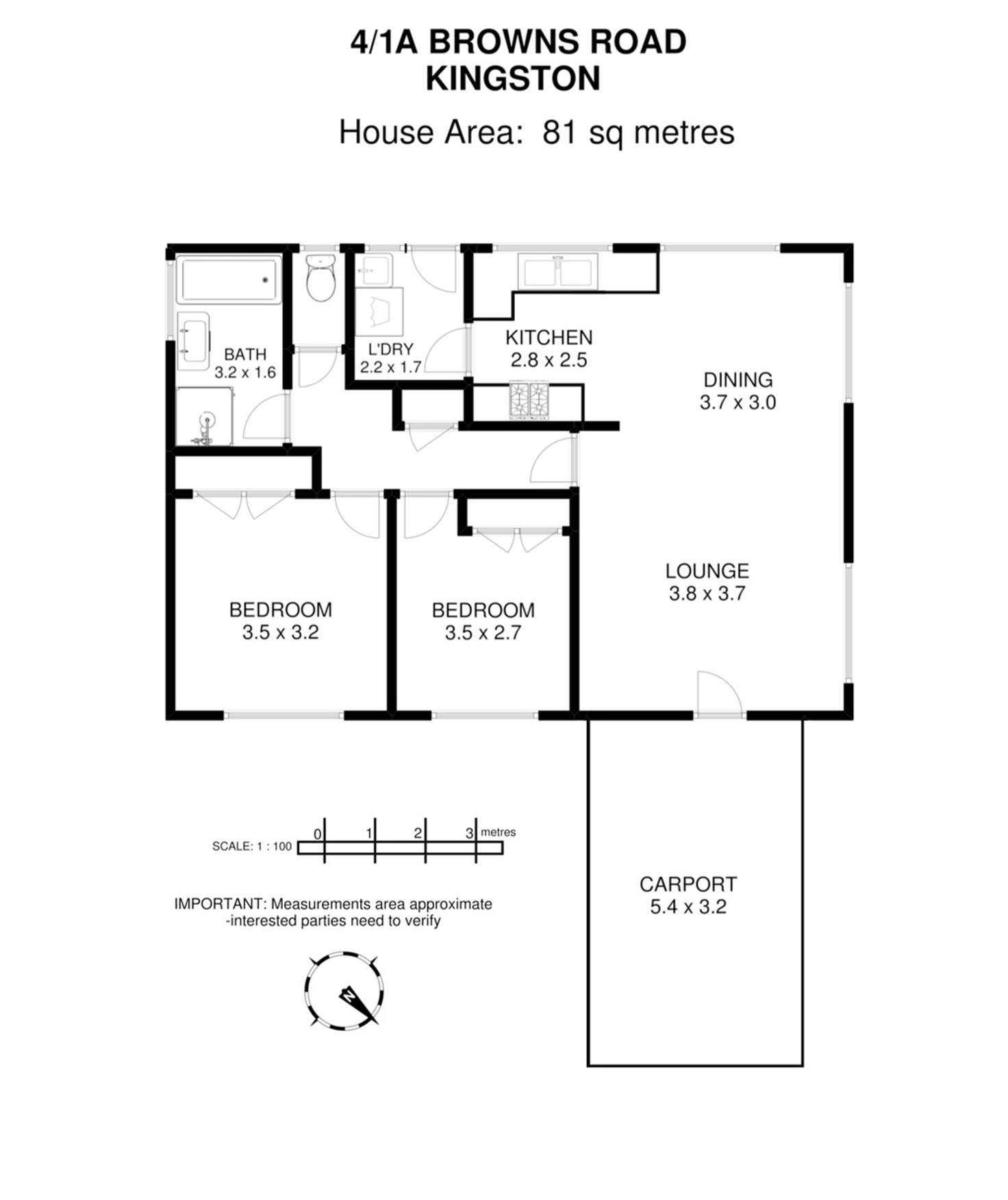 Floorplan of Homely unit listing, 4/1A Browns Road, Kingston TAS 7050