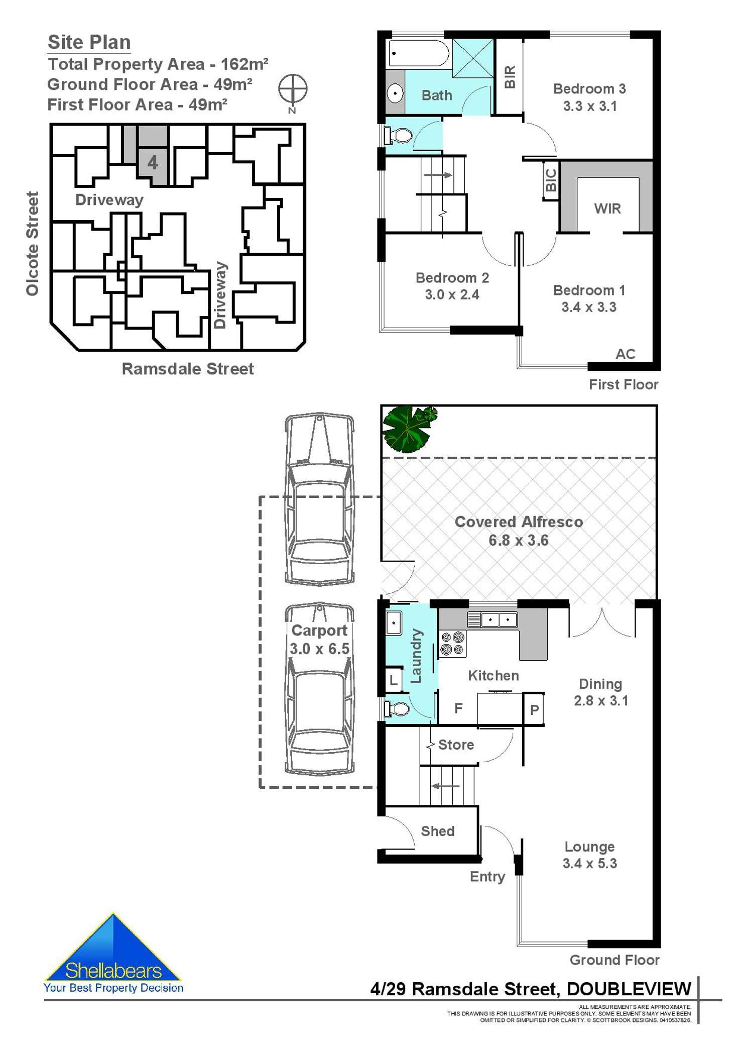 Floorplan of Homely townhouse listing, 4/29 Ramsdale Street, Doubleview WA 6018