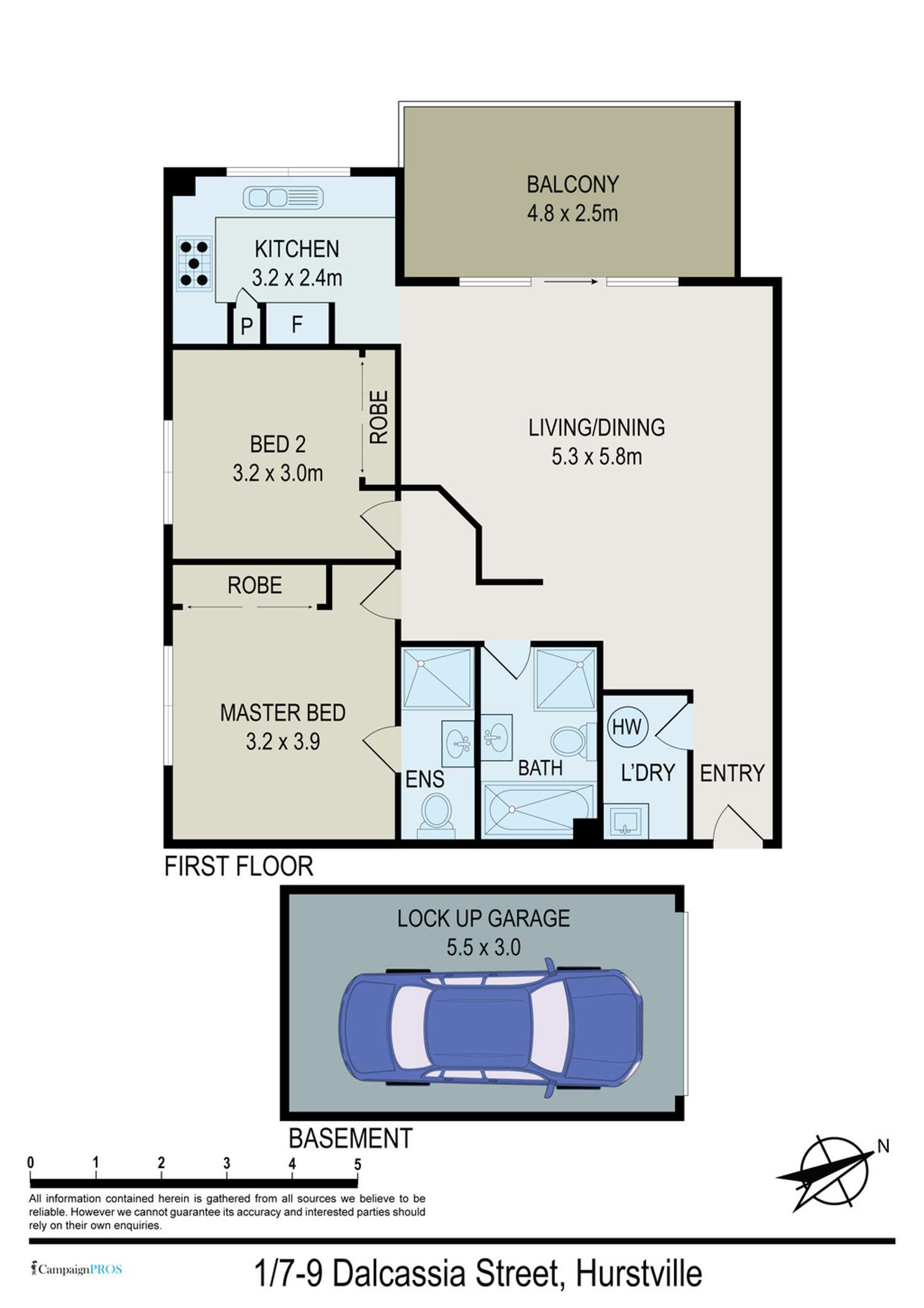 Floorplan of Homely apartment listing, 1/7-9 Dalcassia Street, Hurstville NSW 2220