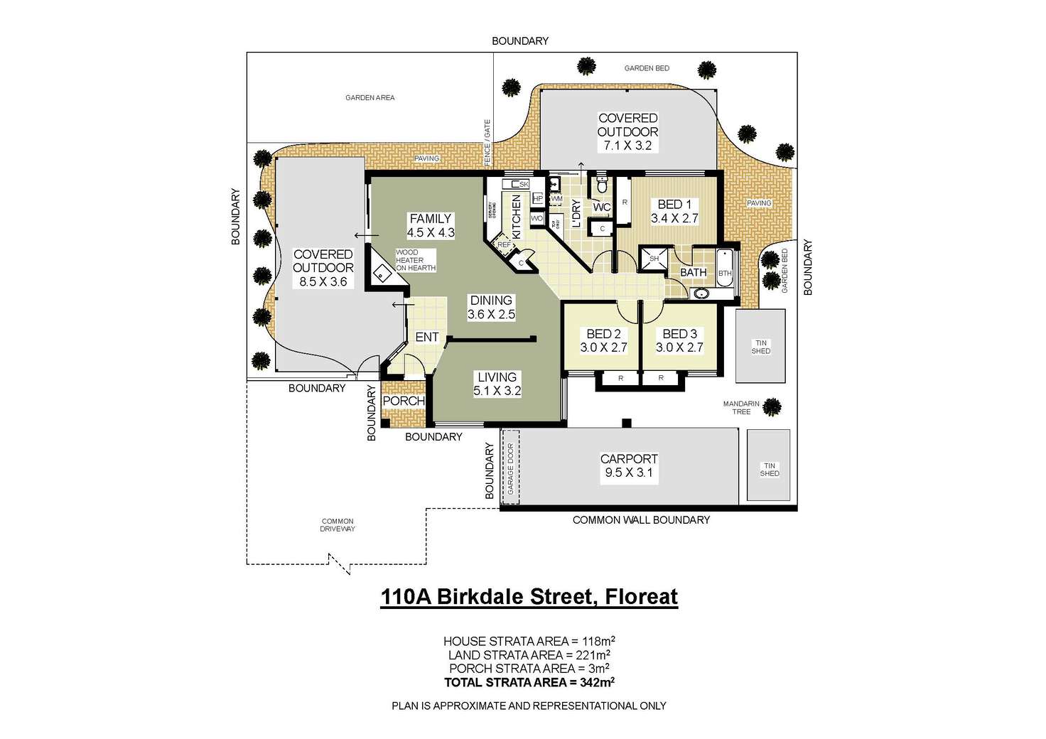 Floorplan of Homely semiDetached listing, 110A Birkdale Street, Floreat WA 6014