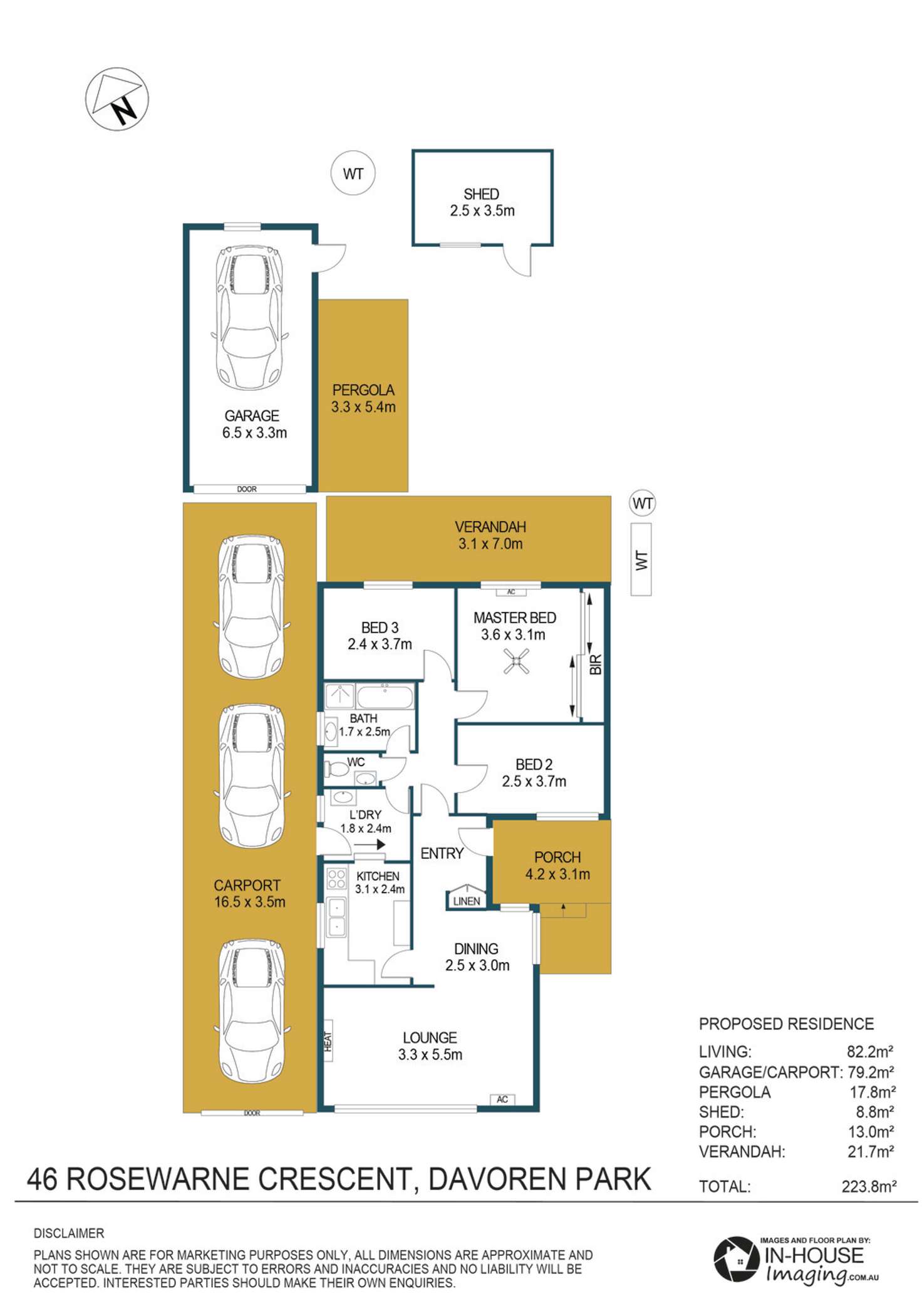 Floorplan of Homely house listing, 46 Rosewarne Crescent, Davoren Park SA 5113