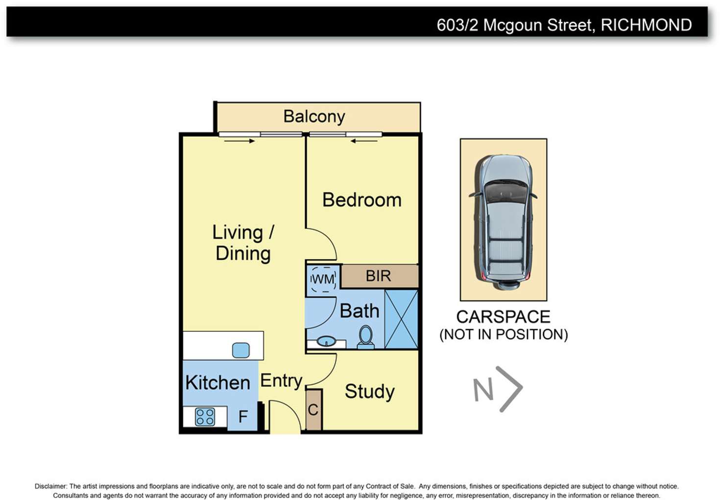 Floorplan of Homely apartment listing, 603/2 McGoun Street, Richmond VIC 3121