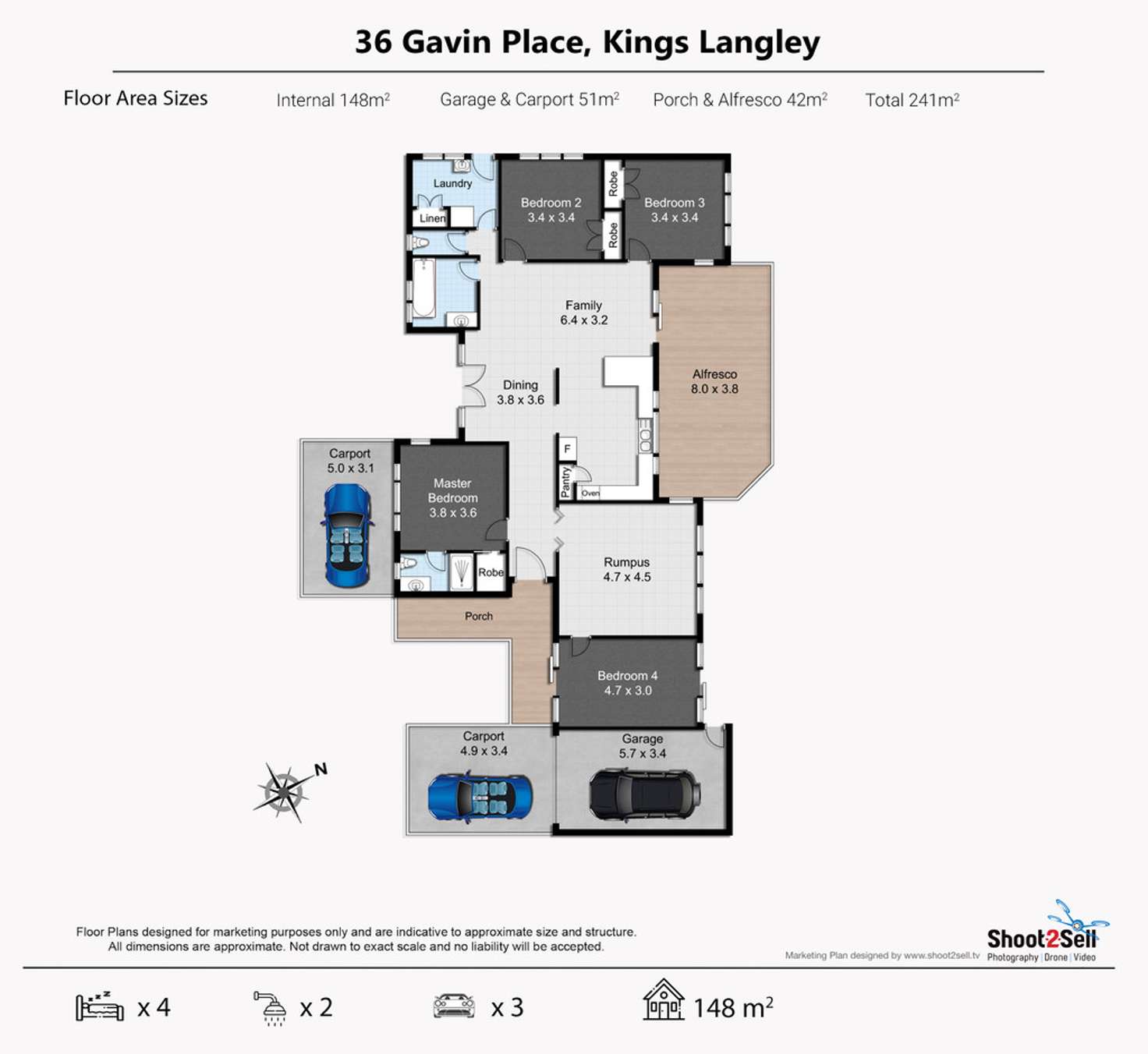 Floorplan of Homely house listing, 36 Gavin Place, Kings Langley NSW 2147