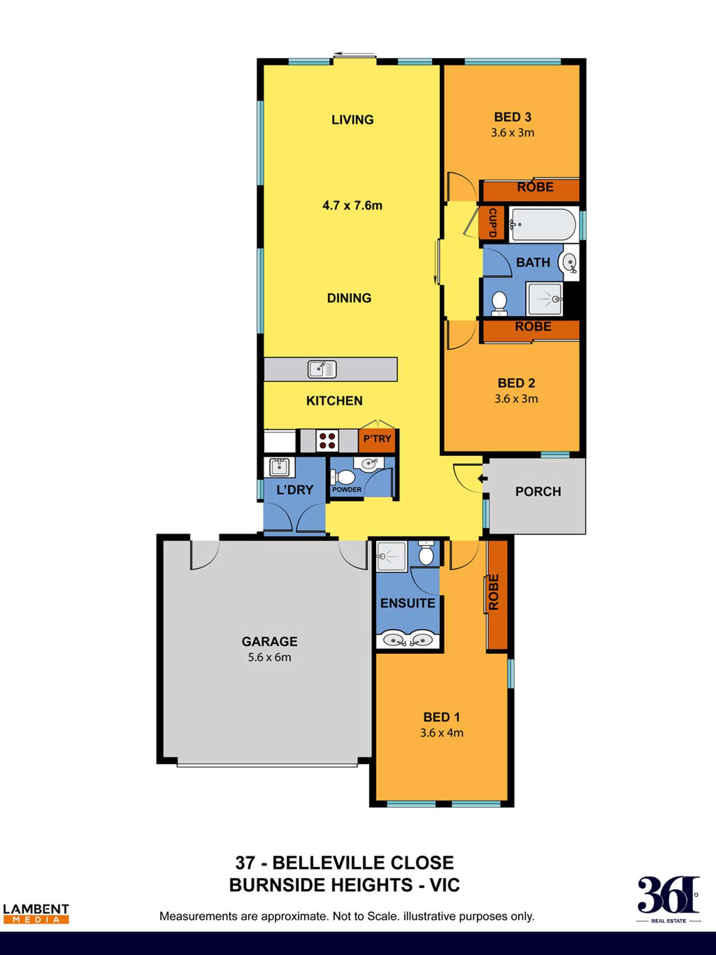 Floorplan of Homely house listing, 37 BELLEVILLE CLOSE, Burnside Heights VIC 3023