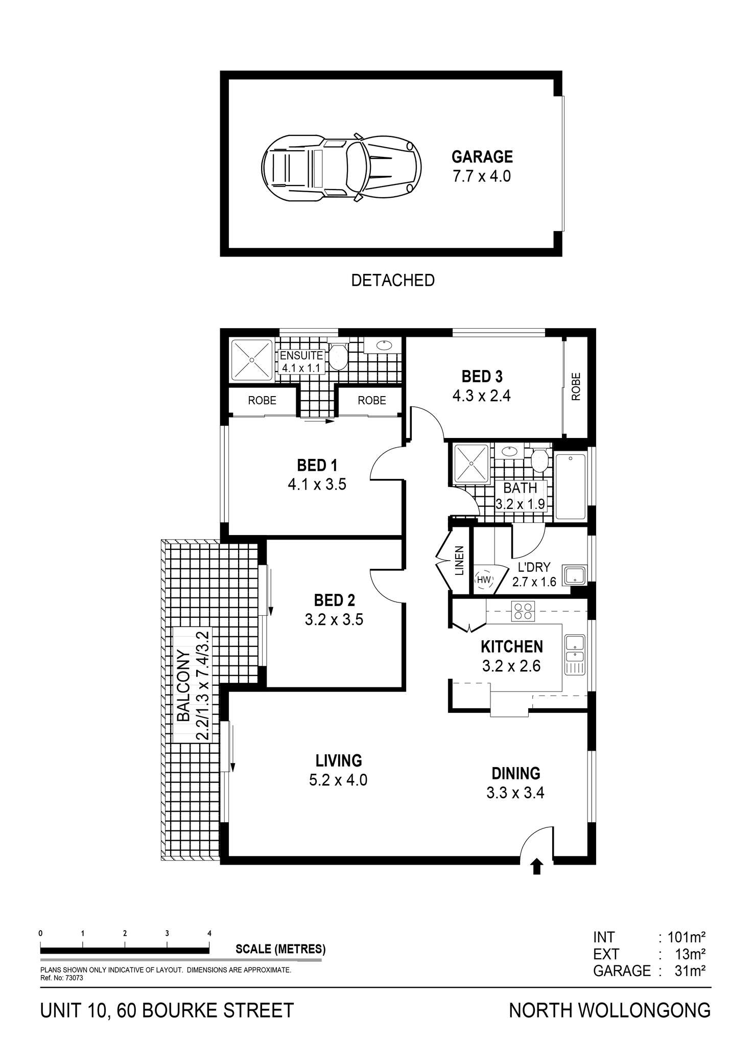 Floorplan of Homely apartment listing, 10/60 Bourke Street, North Wollongong NSW 2500