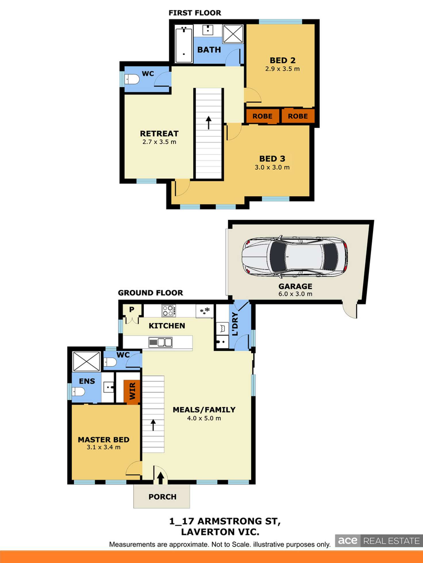 Floorplan of Homely townhouse listing, 1/17 Armstrong Street, Laverton VIC 3028