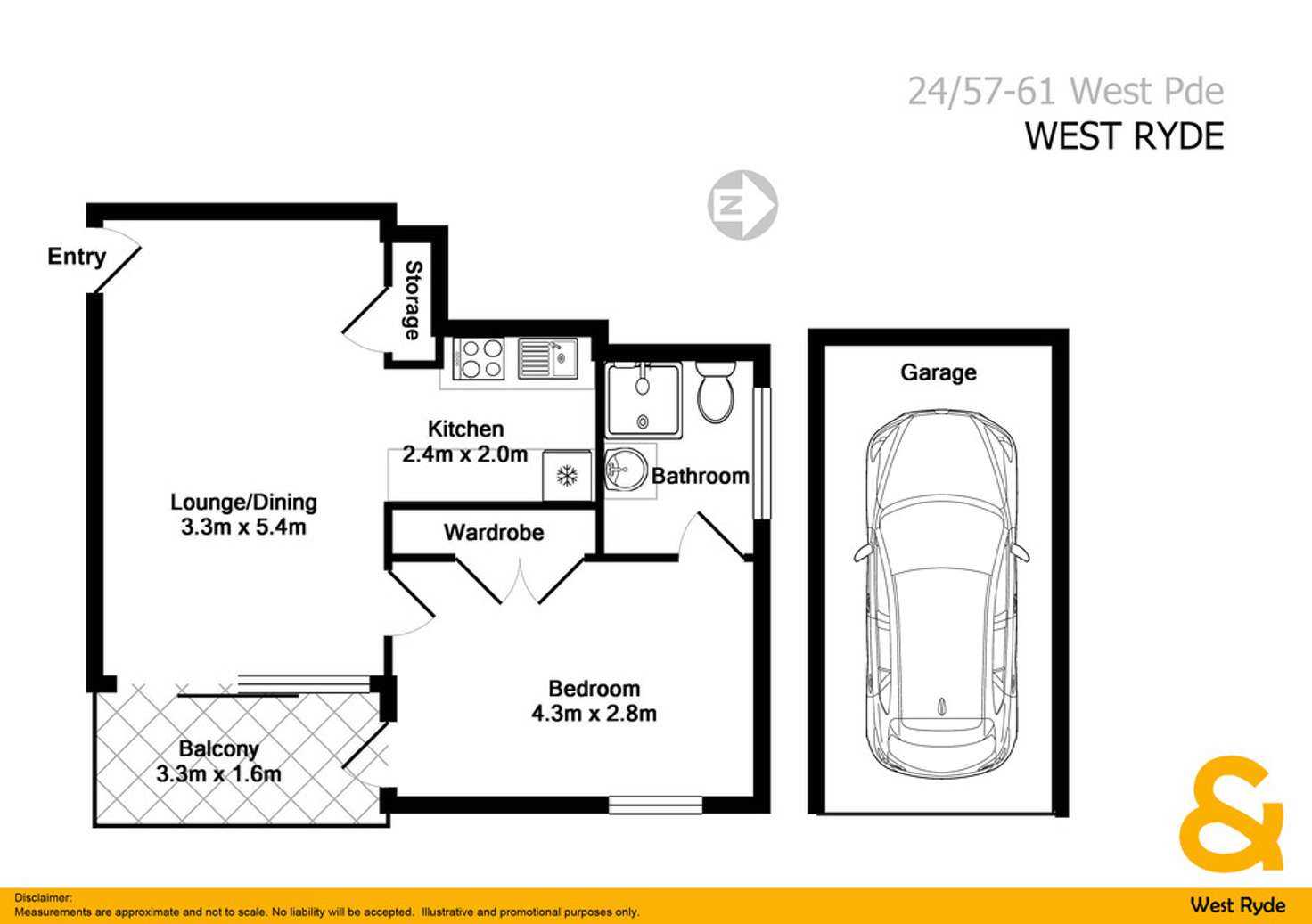 Floorplan of Homely unit listing, 24/57-61 West Parade, West Ryde NSW 2114