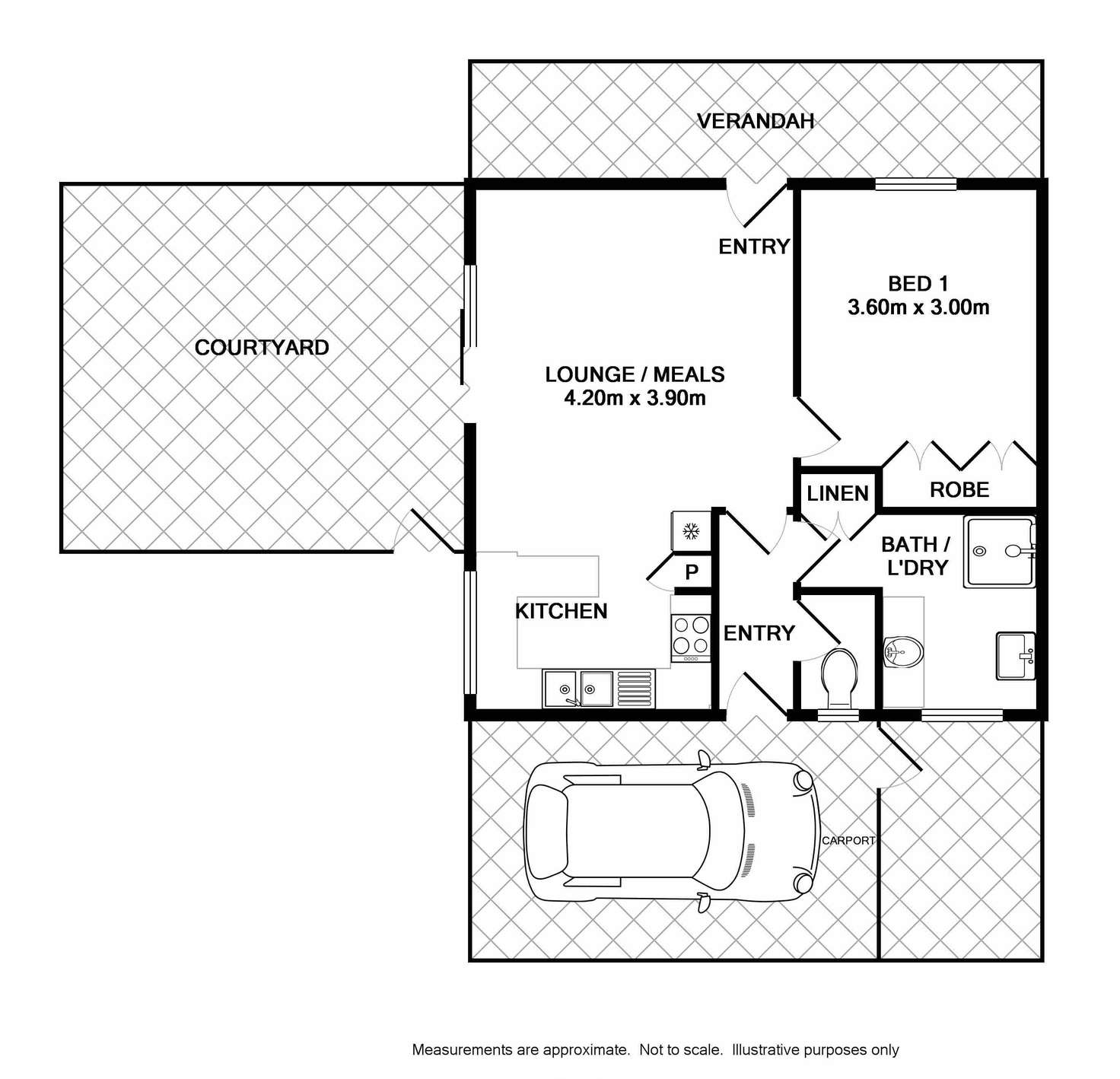 Floorplan of Homely unit listing, 1/283 Weidner Crescent, East Albury NSW 2640