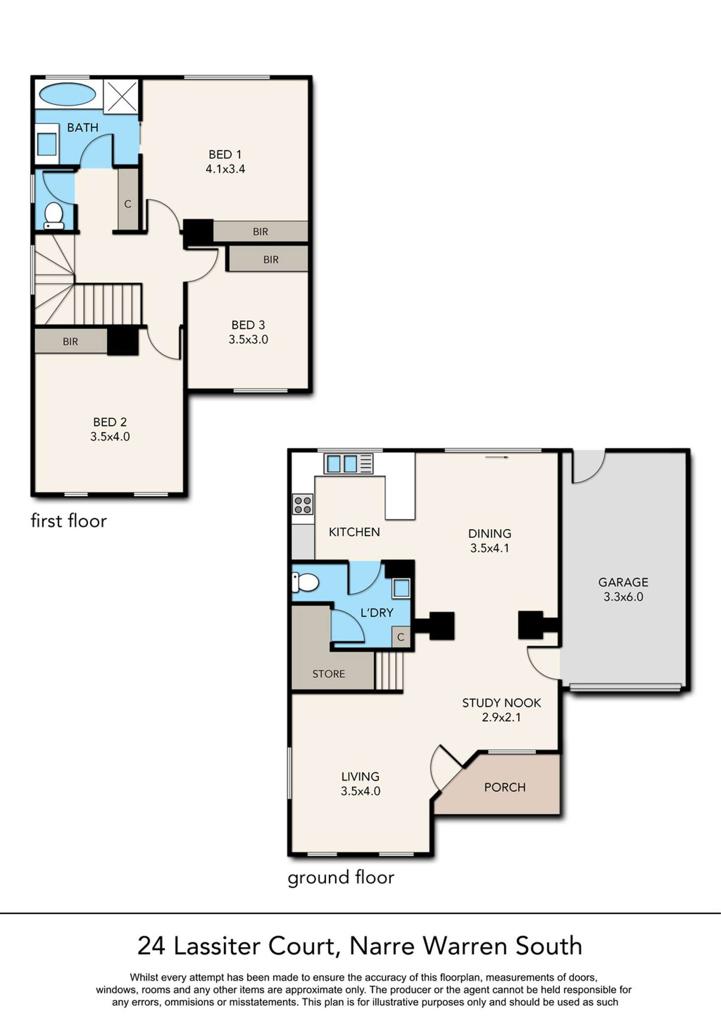 Floorplan of Homely house listing, 24 Lassiter Court, Narre Warren South VIC 3805
